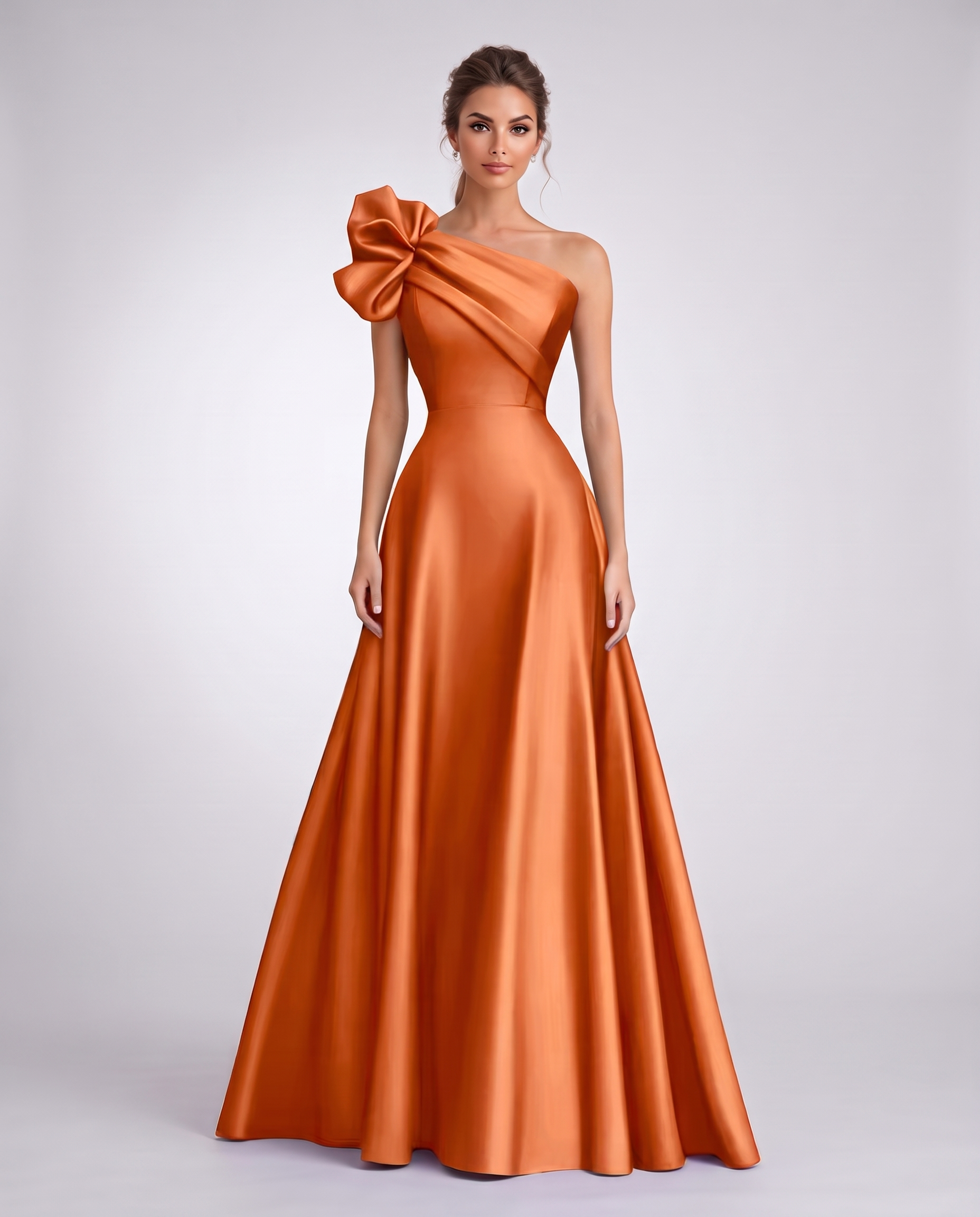Satin One-Shoulder Sleeveless A-Line Maxi Dress for Party, Cocktail, Evening, Wedding Guest, Formal Events & Summer Occasions