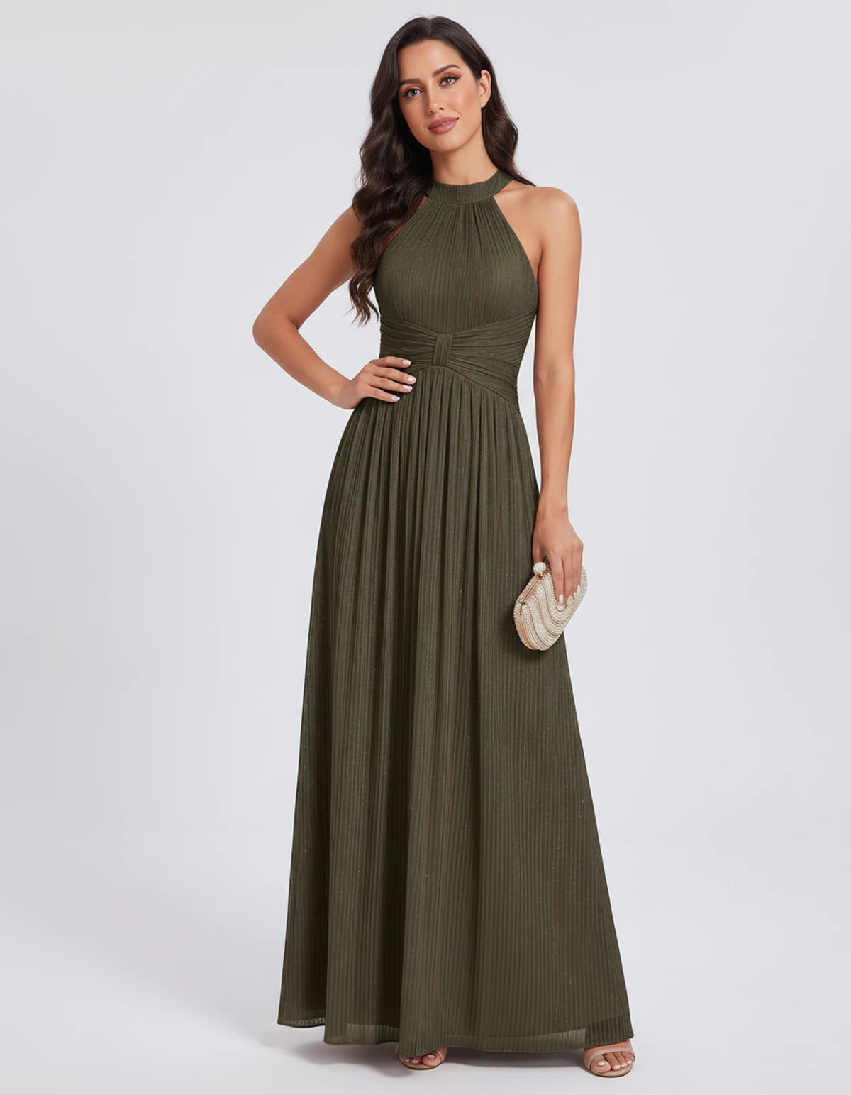 Honorine Maxi Dress — Olive | SKU: SD-91304-olive-2,SD-91304-olive-4,SD-91304-olive-6,SD-91304-olive-8,SD-91304-olive-10,SD-91304-olive-12,SD-91304-olive-14,SD-91304-olive-16,SD-91304-olive-16W,SD-91304-olive-18W,SD-91304-olive-20W,SD-91304-olive-22W