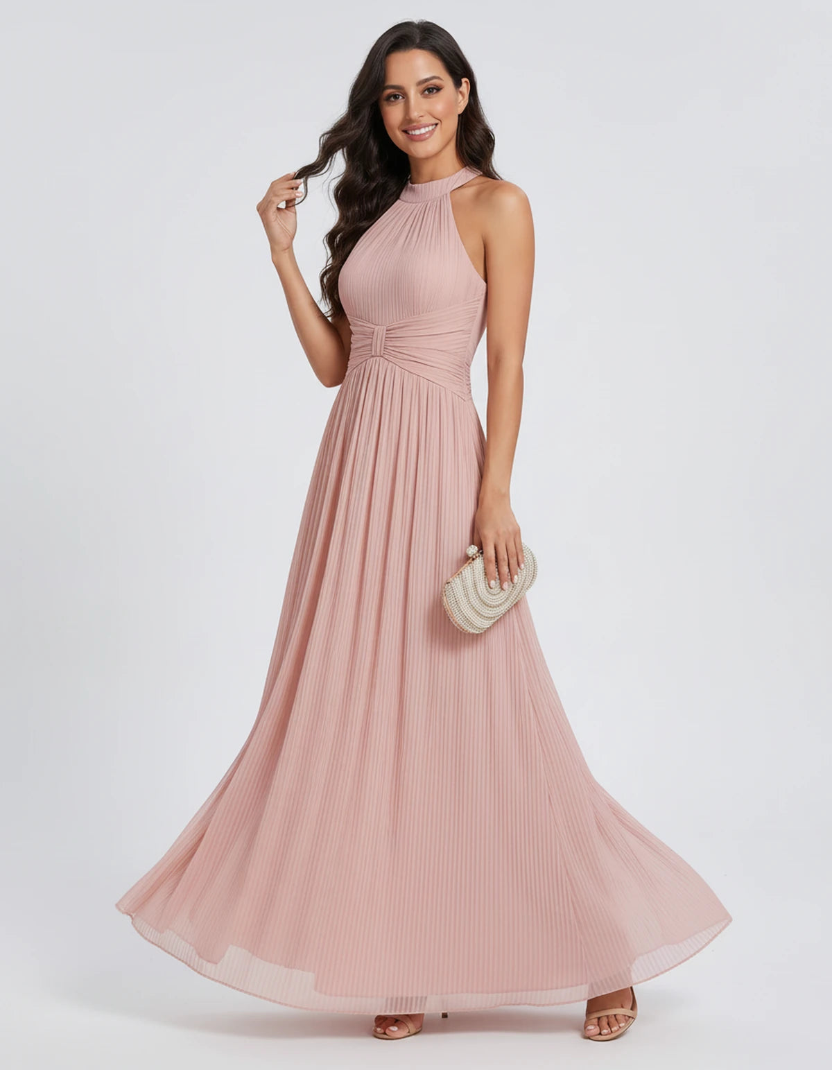 Honorine Maxi Dress — Pink | SKU: SD-91304-pink-2,SD-91304-pink-4,SD-91304-pink-6,SD-91304-pink-8,SD-91304-pink-10,SD-91304-pink-12,SD-91304-pink-14,SD-91304-pink-16,SD-91304-pink-16W,SD-91304-pink-18W,SD-91304-pink-20W,SD-91304-pink-22W