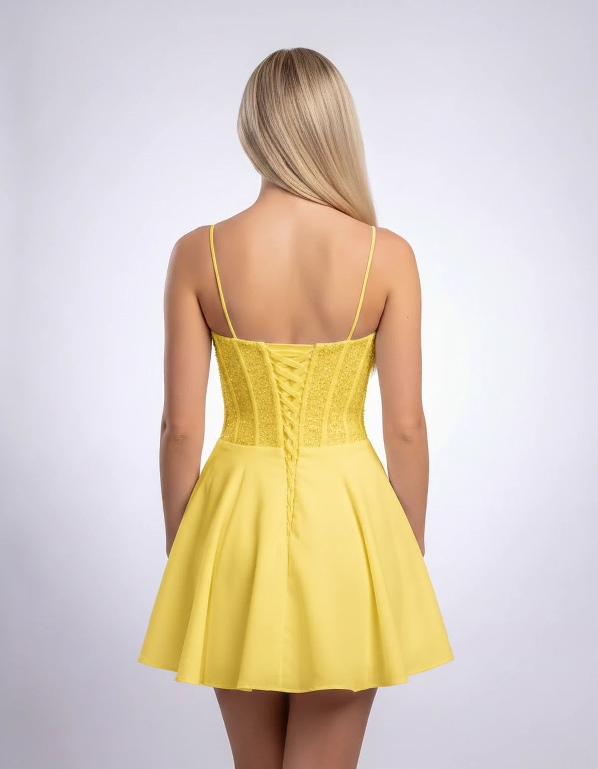 Hortensia Mini Dress — Yellow | SKU: SD-42905-yellow-2,SD-42905-yellow-4,SD-42905-yellow-6,SD-42905-yellow-8,SD-42905-yellow-10,SD-42905-yellow-12,SD-42905-yellow-14,SD-42905-yellow-16,SD-42905-yellow-16W,SD-42905-yellow-18W,SD-42905-yellow-20W,SD-42905-yellow-22W