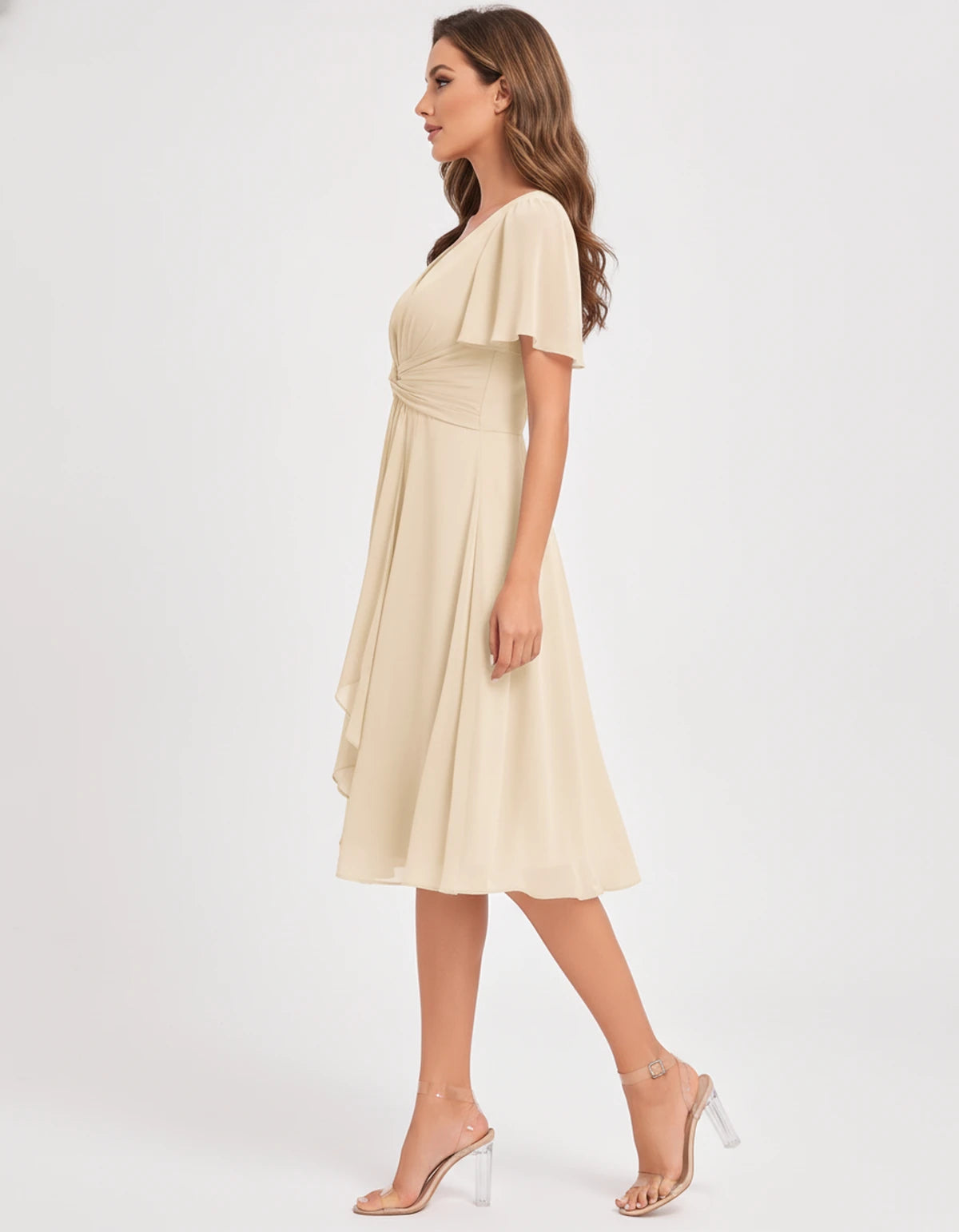 Hyacinthe Mini Dress — Champagne | SKU: SD-63850-champagne-2,SD-63850-champagne-4,SD-63850-champagne-6,SD-63850-champagne-8,SD-63850-champagne-10,SD-63850-champagne-12,SD-63850-champagne-14,SD-63850-champagne-16,SD-63850-champagne-16W,SD-63850-champagne-18W,SD-63850-champagne-20W,SD-63850-champagne-22W