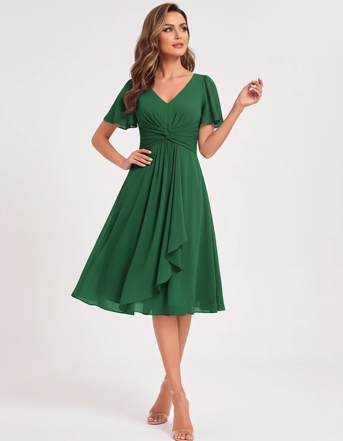 Hyacinthe Mini Dress — Emerald | SKU: SD-63850-emerald-2,SD-63850-emerald-4,SD-63850-emerald-6,SD-63850-emerald-8,SD-63850-emerald-10,SD-63850-emerald-12,SD-63850-emerald-14,SD-63850-emerald-16,SD-63850-emerald-16W,SD-63850-emerald-18W,SD-63850-emerald-20W,SD-63850-emerald-22W