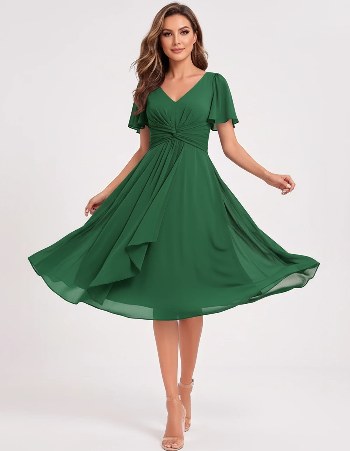 Hyacinthe Mini Dress — Emerald | SKU: SD-63850-emerald-2,SD-63850-emerald-4,SD-63850-emerald-6,SD-63850-emerald-8,SD-63850-emerald-10,SD-63850-emerald-12,SD-63850-emerald-14,SD-63850-emerald-16,SD-63850-emerald-16W,SD-63850-emerald-18W,SD-63850-emerald-20W,SD-63850-emerald-22W