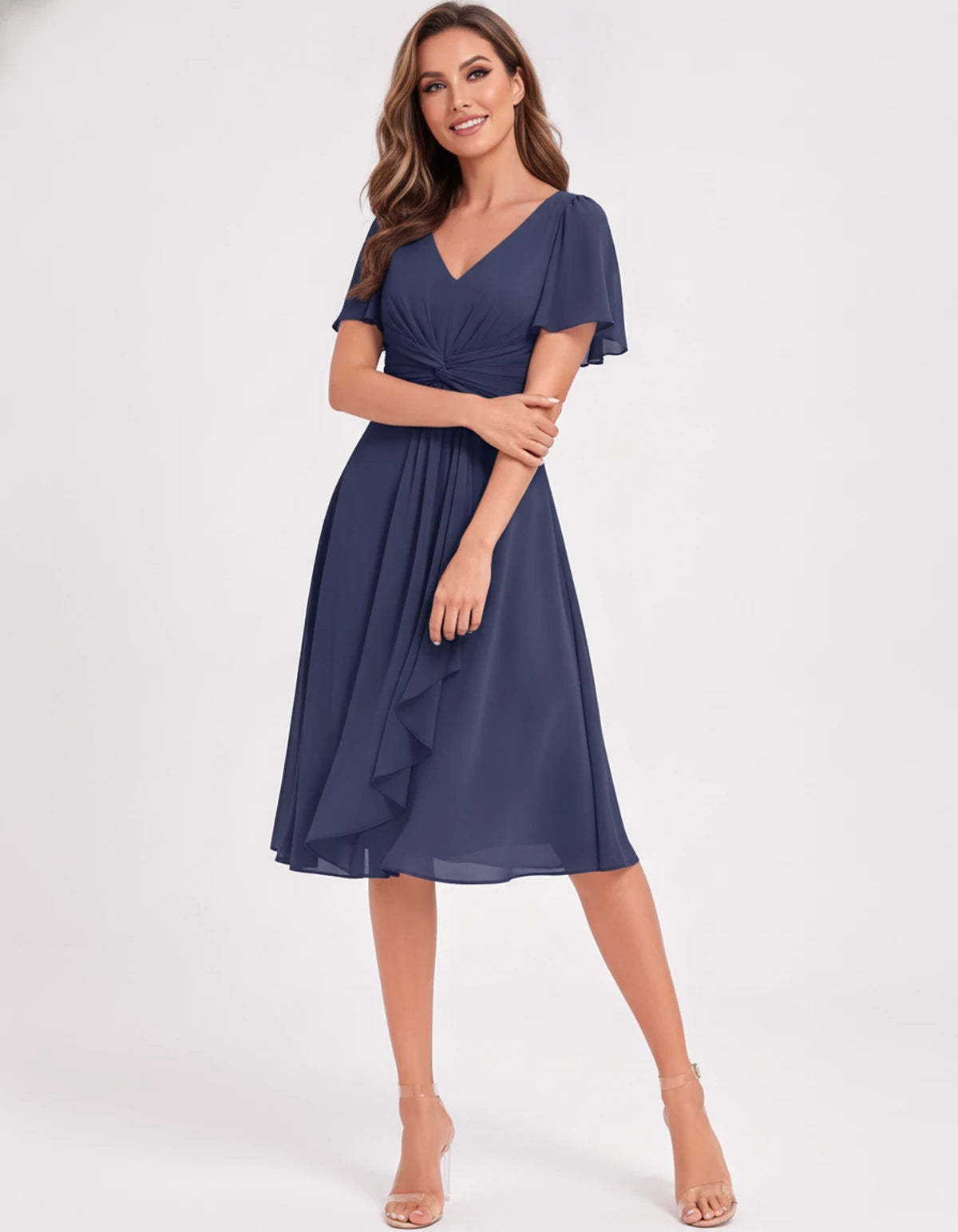 Hyacinthe Mini Dress — Navy | SKU: SD-63850-navy-2,SD-63850-navy-4,SD-63850-navy-6,SD-63850-navy-8,SD-63850-navy-10,SD-63850-navy-12,SD-63850-navy-14,SD-63850-navy-16,SD-63850-navy-16W,SD-63850-navy-18W,SD-63850-navy-20W,SD-63850-navy-22W