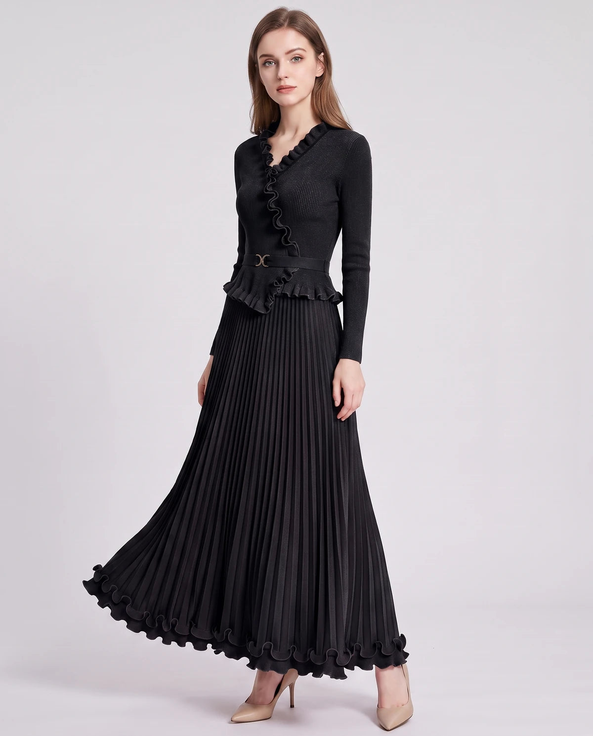 Idalia Midi Dresses — Black