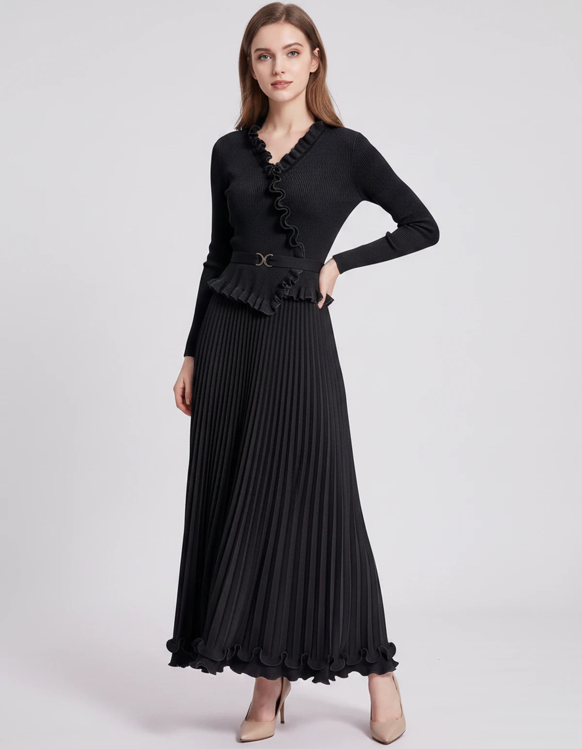 Idalia Midi Dresses — Black | SKU: SD-29508-black-ONE SIZE