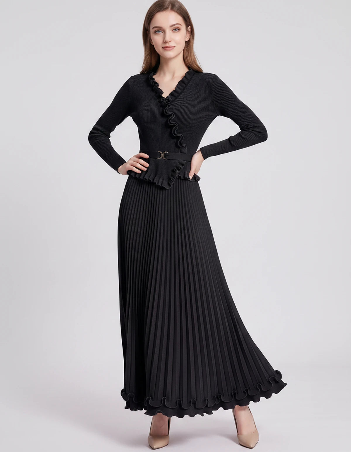 Idalia Midi Dresses — Black | SKU: SD-29508-black-ONE SIZE