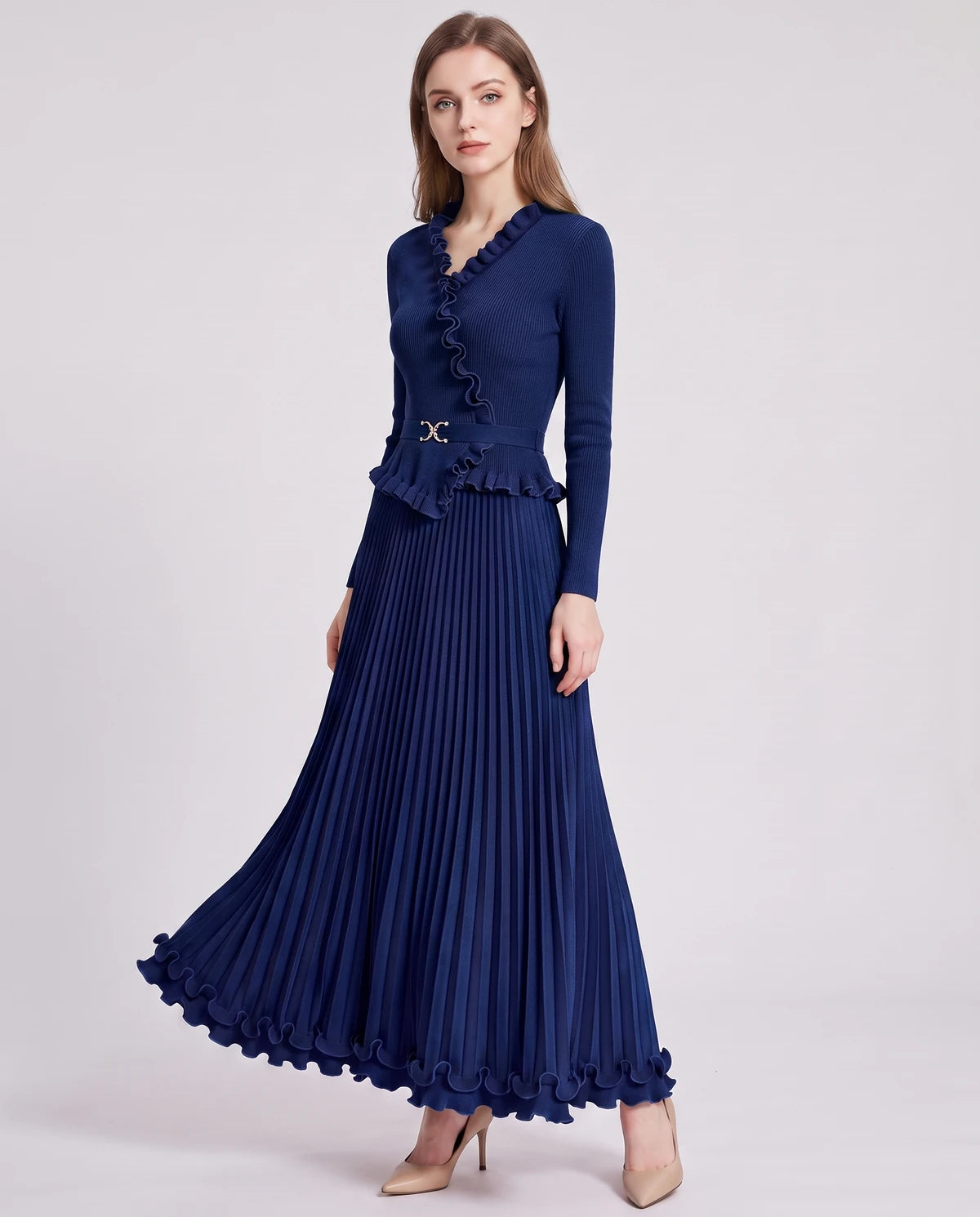 Idalia Midi Dresses — Navy