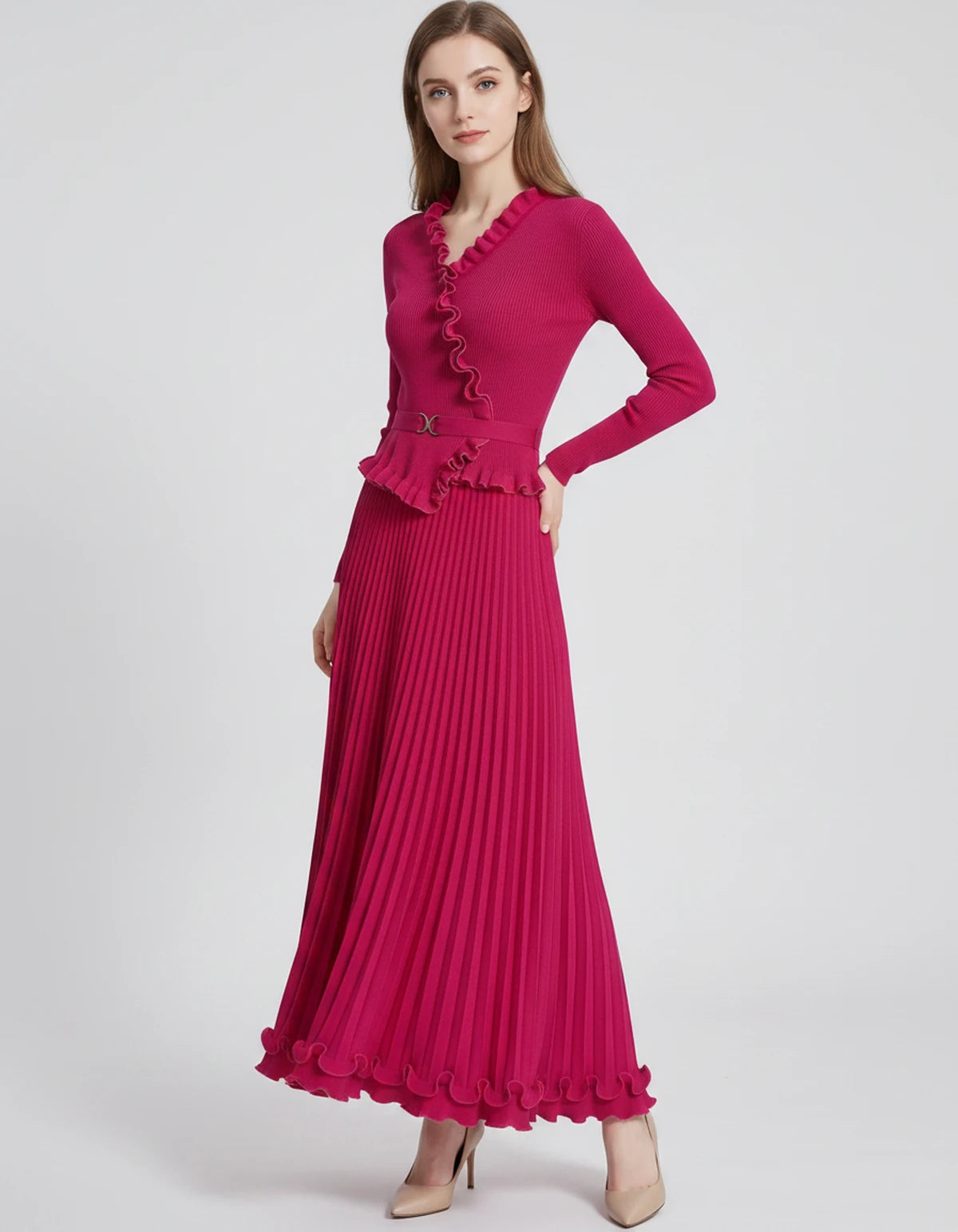Idalia Midi Dresses — Rose | SKU: SD-29508-rose-ONE SIZE