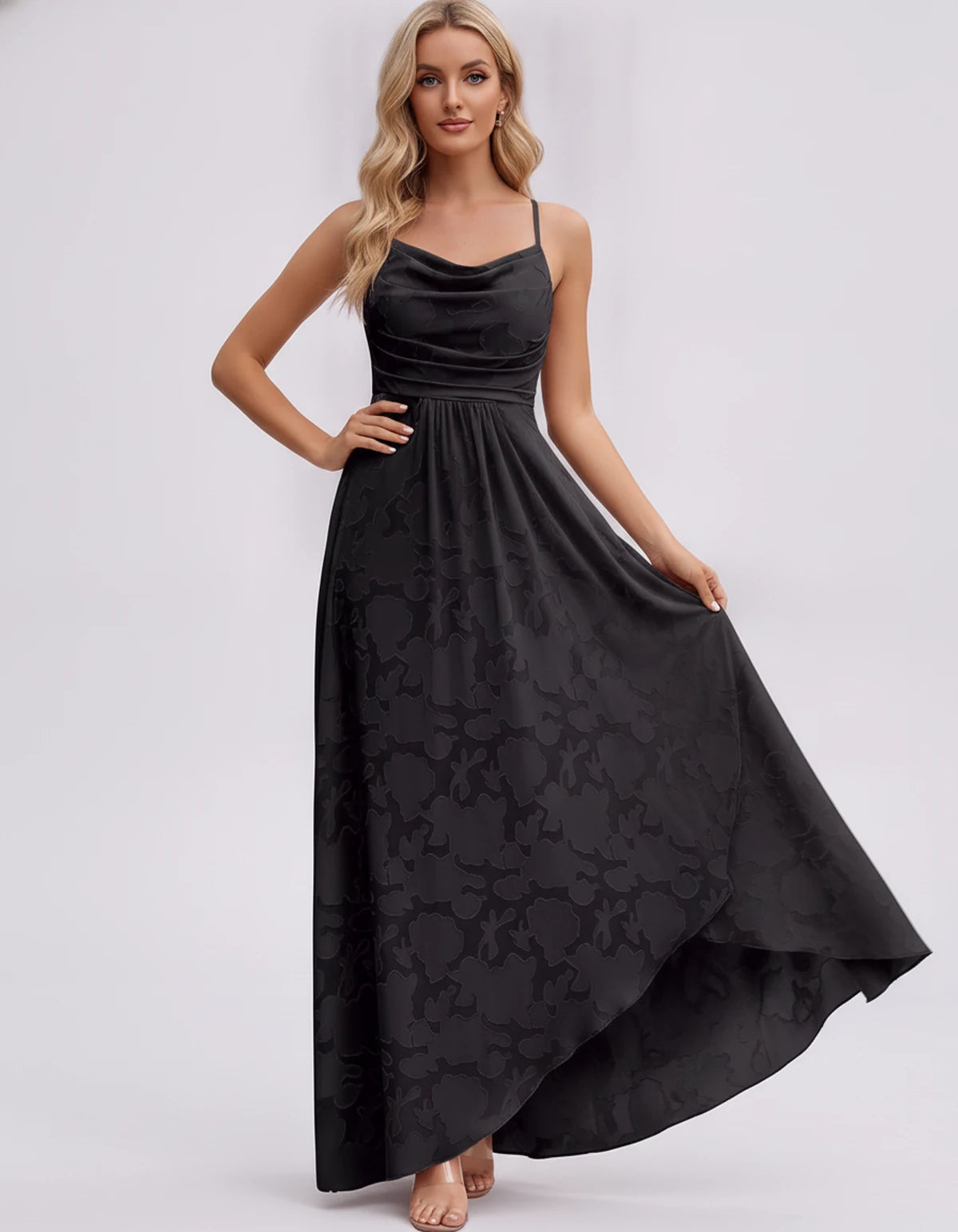 Immortelle Maxi Dress — Black | SKU: SD-07779-black-2,SD-07779-black-4,SD-07779-black-6,SD-07779-black-8,SD-07779-black-10,SD-07779-black-12,SD-07779-black-14,SD-07779-black-16,SD-07779-black-16W,SD-07779-black-18W,SD-07779-black-20W,SD-07779-black-22W