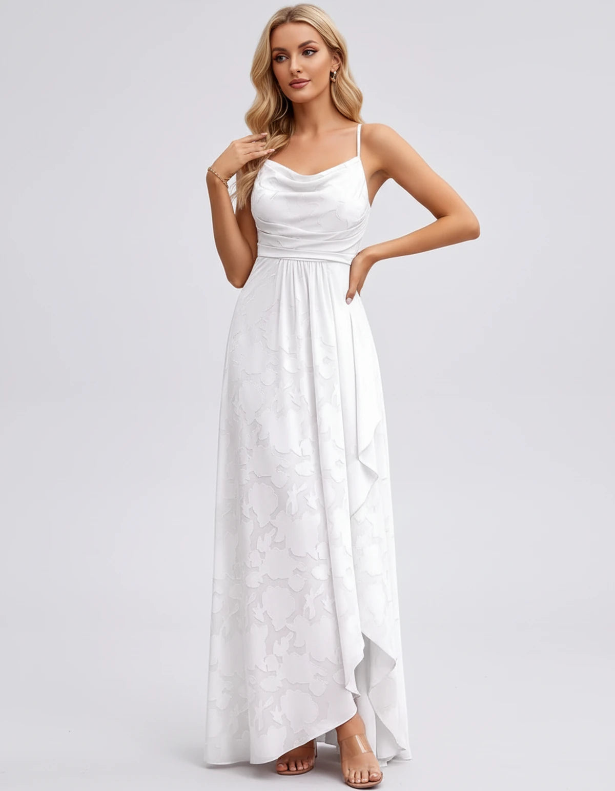 Immortelle Maxi Dress — White | SKU: SD-07779-white-2,SD-07779-white-4,SD-07779-white-6,SD-07779-white-8,SD-07779-white-10,SD-07779-white-12,SD-07779-white-14,SD-07779-white-16,SD-07779-white-16W,SD-07779-white-18W,SD-07779-white-20W,SD-07779-white-22W