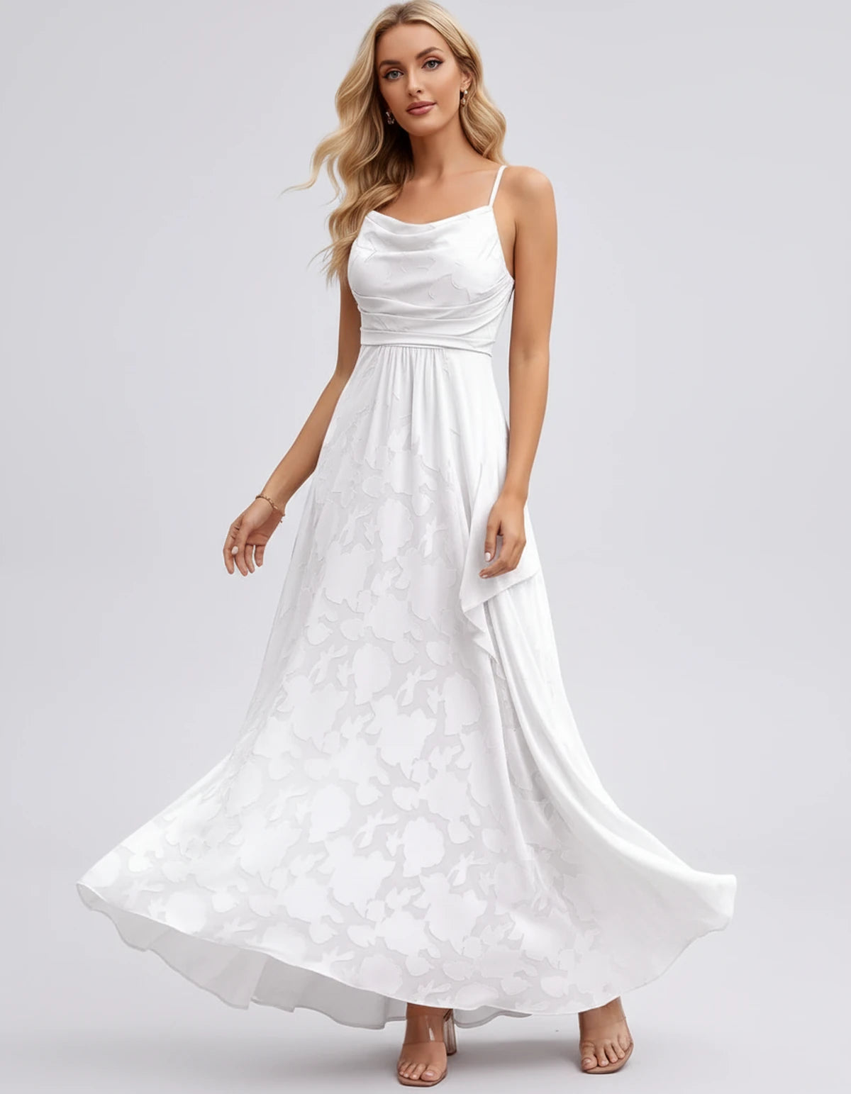 Immortelle Maxi Dress — White | SKU: SD-07779-white-2,SD-07779-white-4,SD-07779-white-6,SD-07779-white-8,SD-07779-white-10,SD-07779-white-12,SD-07779-white-14,SD-07779-white-16,SD-07779-white-16W,SD-07779-white-18W,SD-07779-white-20W,SD-07779-white-22W
