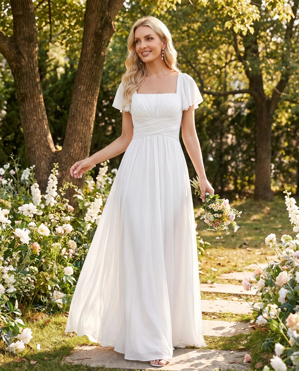 Iolanthe Maxi Dress — White | SKU: SD-05348-white-2,SD-05348-white-4,SD-05348-white-6,SD-05348-white-8,SD-05348-white-10,SD-05348-white-12,SD-05348-white-14,SD-05348-white-16,SD-05348-white-16W,SD-05348-white-18W,SD-05348-white-20W,SD-05348-white-22W
