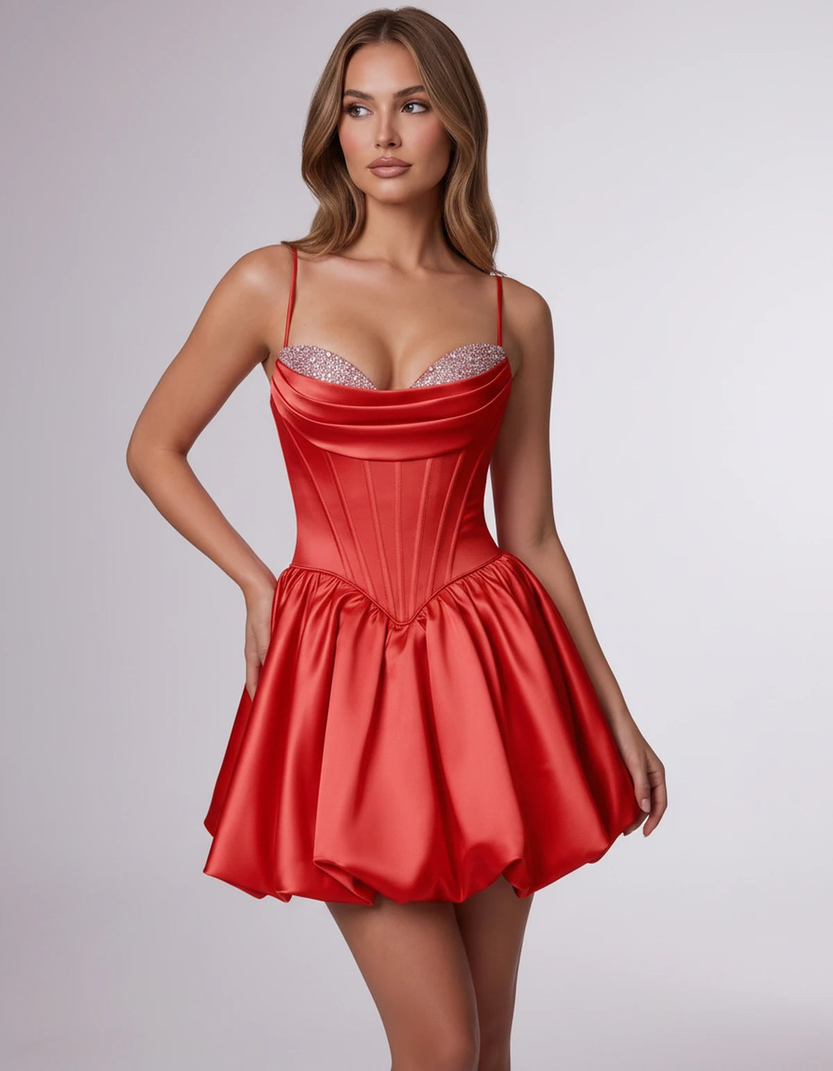 Ionia Mini Dress — Red | SKU: SD-44886-red-2,SD-44886-red-4,SD-44886-red-6,SD-44886-red-8,SD-44886-red-10,SD-44886-red-12,SD-44886-red-14,SD-44886-red-14W,SD-44886-red-16,SD-44886-red-16W,SD-44886-red-18W,SD-44886-red-20W