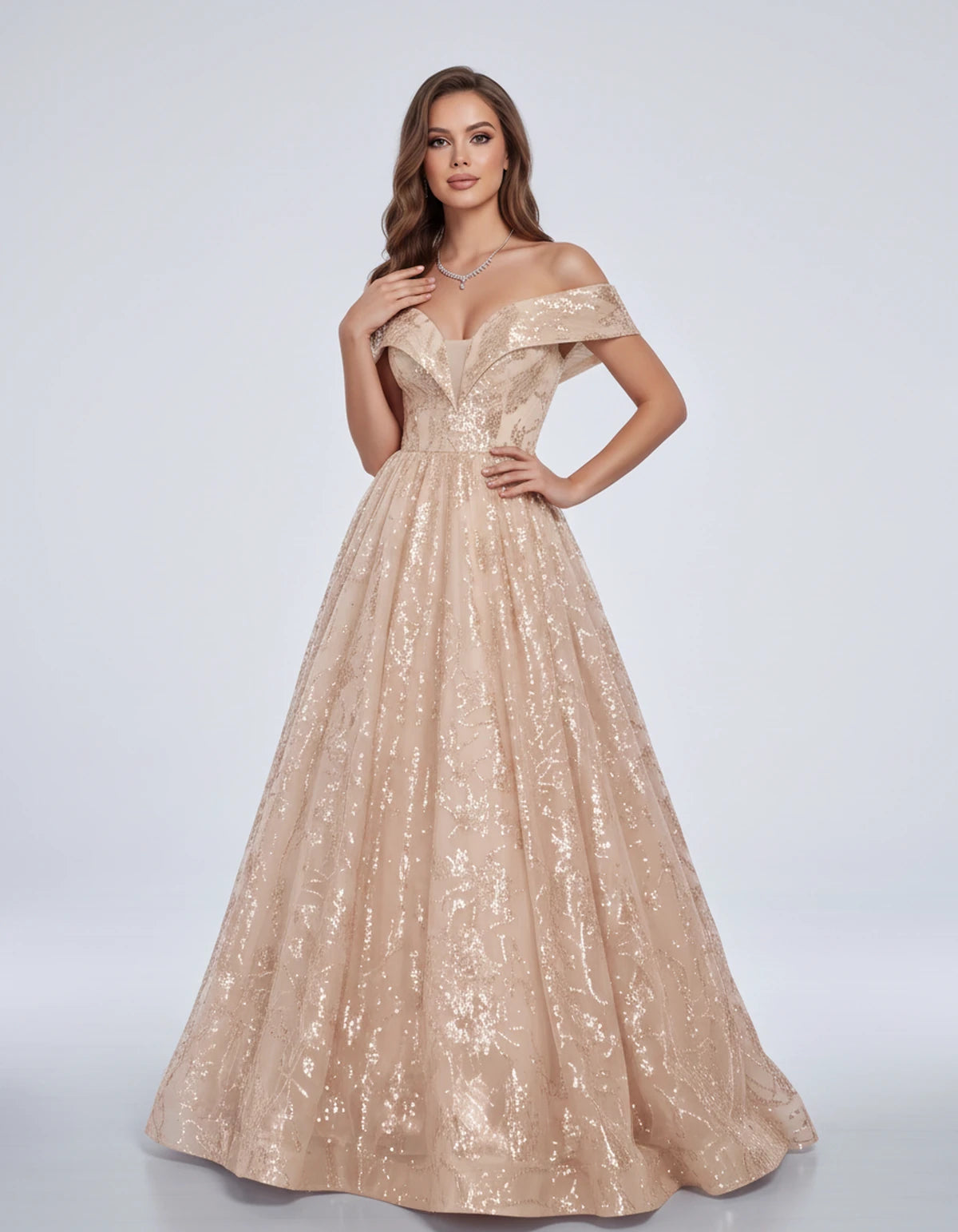 Isabeau Maxi Dress — Champagne | SKU: SD-77609-champagne-2,SD-77609-champagne-4,SD-77609-champagne-6,SD-77609-champagne-8,SD-77609-champagne-10,SD-77609-champagne-12,SD-77609-champagne-14,SD-77609-champagne-14W,SD-77609-champagne-16,SD-77609-champagne-16W,SD-77609-champagne-18W