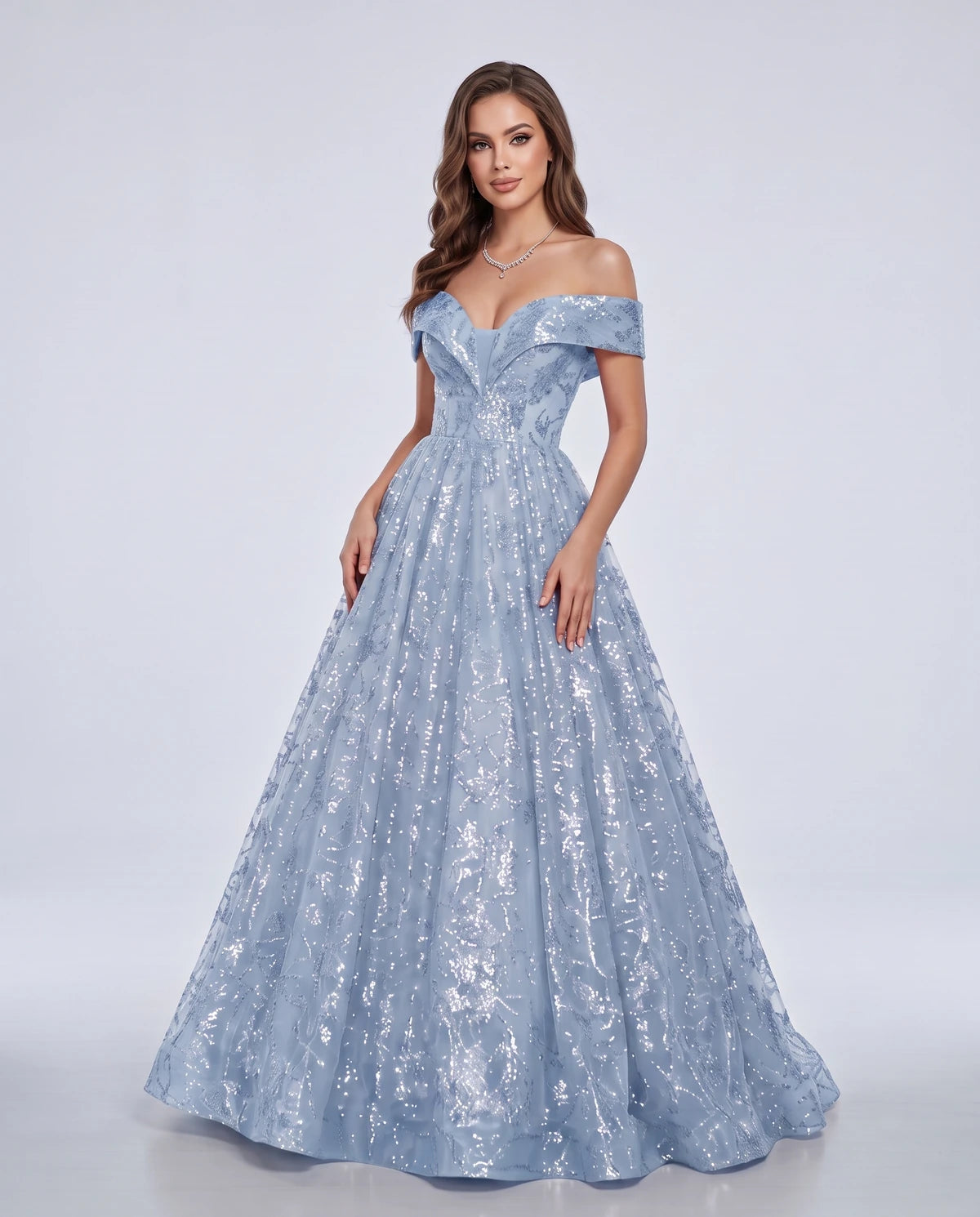 Isabeau Maxi Dress — Dusty Blue