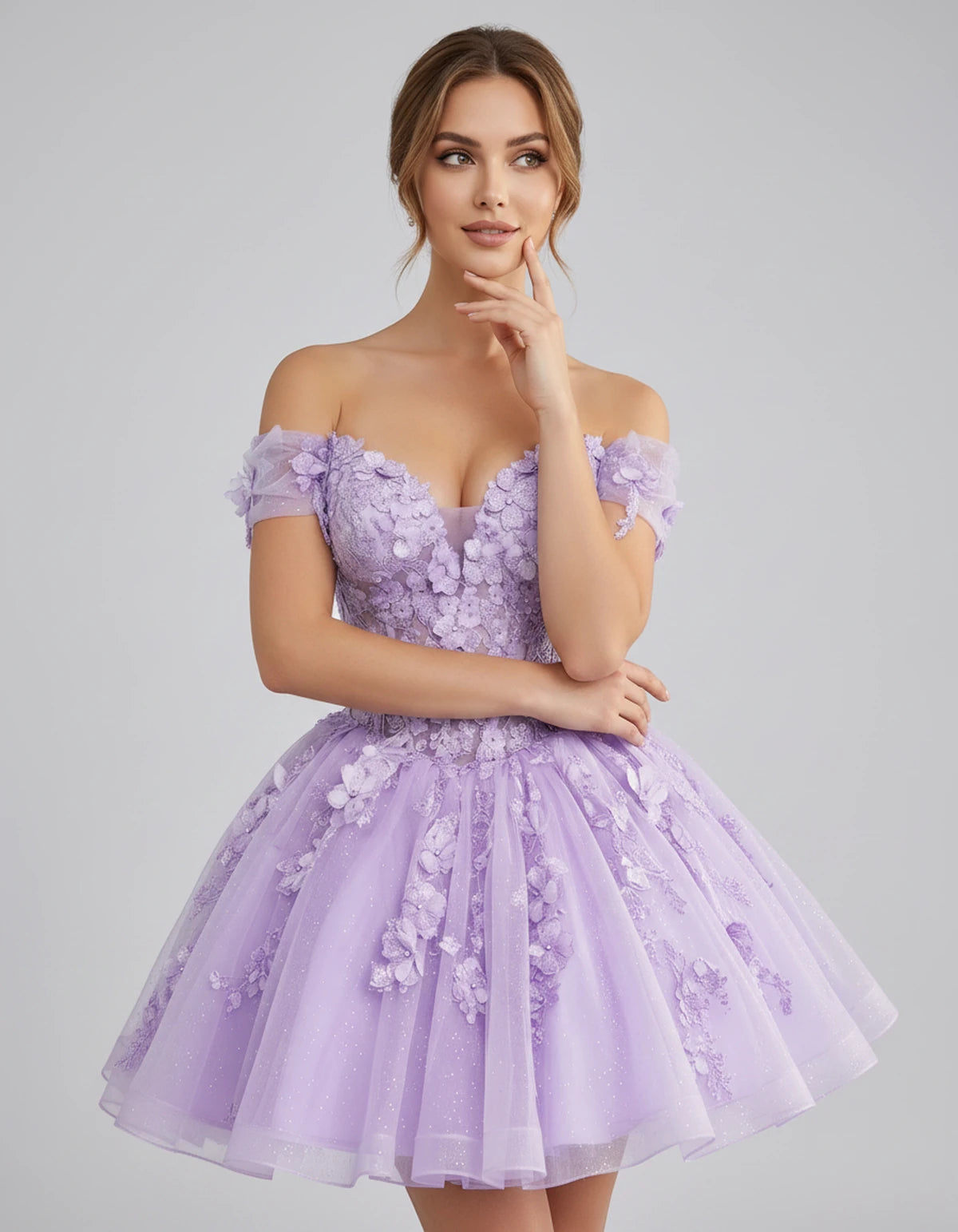 Isodora Mini Dress — Lilac | SKU: SD-57902-lilac-2,SD-57902-lilac-4,SD-57902-lilac-6,SD-57902-lilac-8,SD-57902-lilac-10,SD-57902-lilac-12,SD-57902-lilac-14,SD-57902-lilac-14W,SD-57902-lilac-16,SD-57902-lilac-16W,SD-57902-lilac-18W,SD-57902-lilac-20W