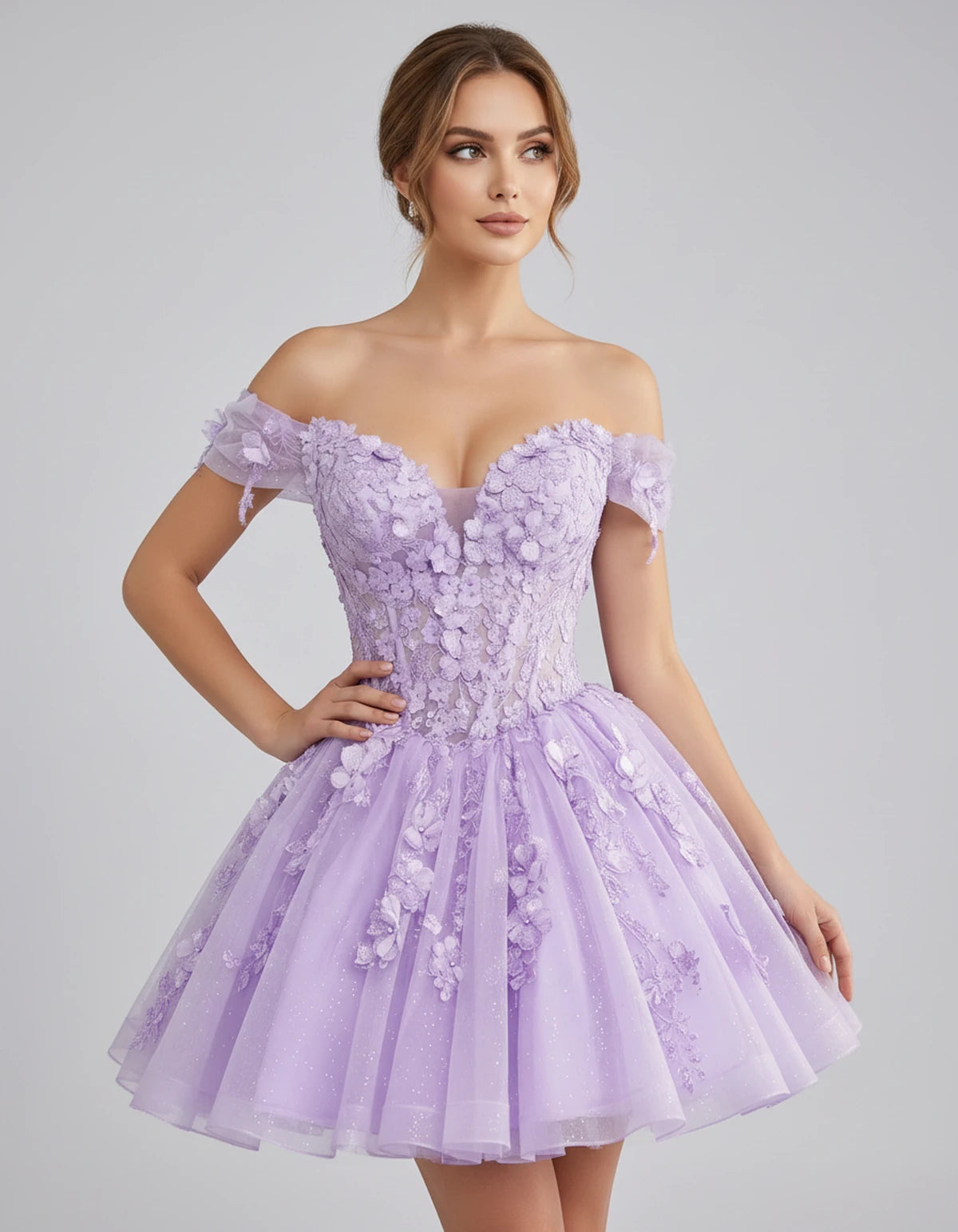Isodora Mini Dress — Lilac | SKU: SD-57902-lilac-2,SD-57902-lilac-4,SD-57902-lilac-6,SD-57902-lilac-8,SD-57902-lilac-10,SD-57902-lilac-12,SD-57902-lilac-14,SD-57902-lilac-14W,SD-57902-lilac-16,SD-57902-lilac-16W,SD-57902-lilac-18W,SD-57902-lilac-20W