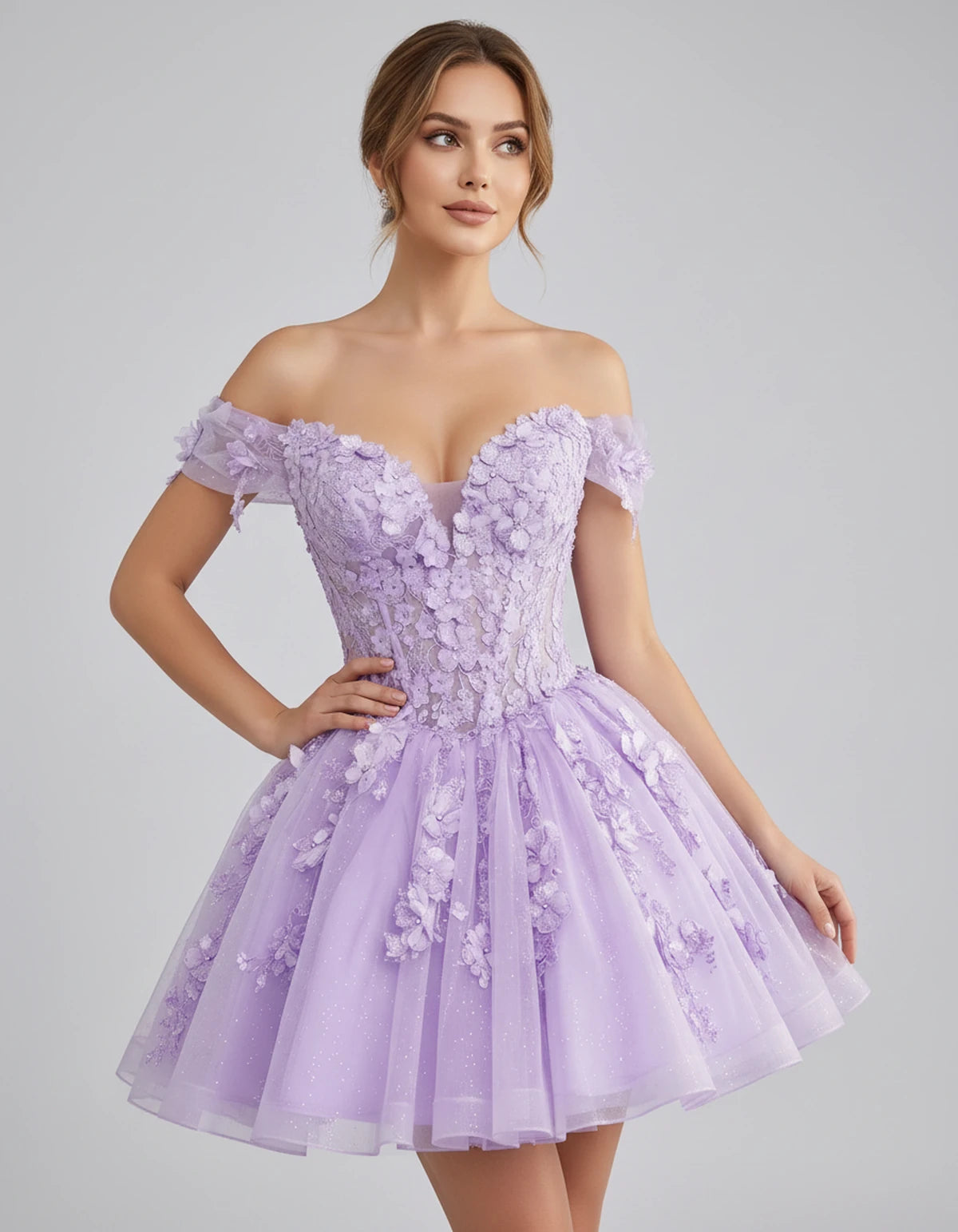 Isodora Mini Dress — Lilac | SKU: SD-57902-lilac-2,SD-57902-lilac-4,SD-57902-lilac-6,SD-57902-lilac-8,SD-57902-lilac-10,SD-57902-lilac-12,SD-57902-lilac-14,SD-57902-lilac-14W,SD-57902-lilac-16,SD-57902-lilac-16W,SD-57902-lilac-18W,SD-57902-lilac-20W