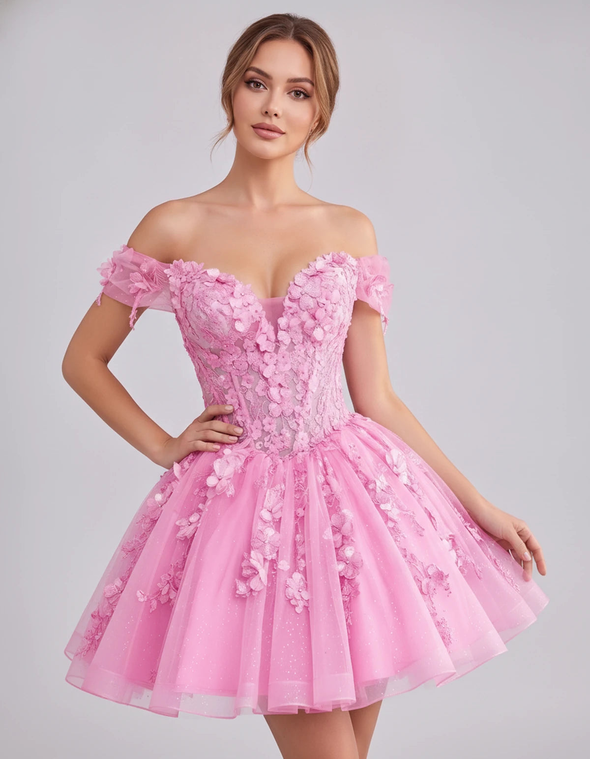 Isodora Mini Dress — Pink | SKU: SD-57902-pink-2,SD-57902-pink-4,SD-57902-pink-6,SD-57902-pink-8,SD-57902-pink-10,SD-57902-pink-12,SD-57902-pink-14,SD-57902-pink-14W,SD-57902-pink-16,SD-57902-pink-16W,SD-57902-pink-18W,SD-57902-pink-20W