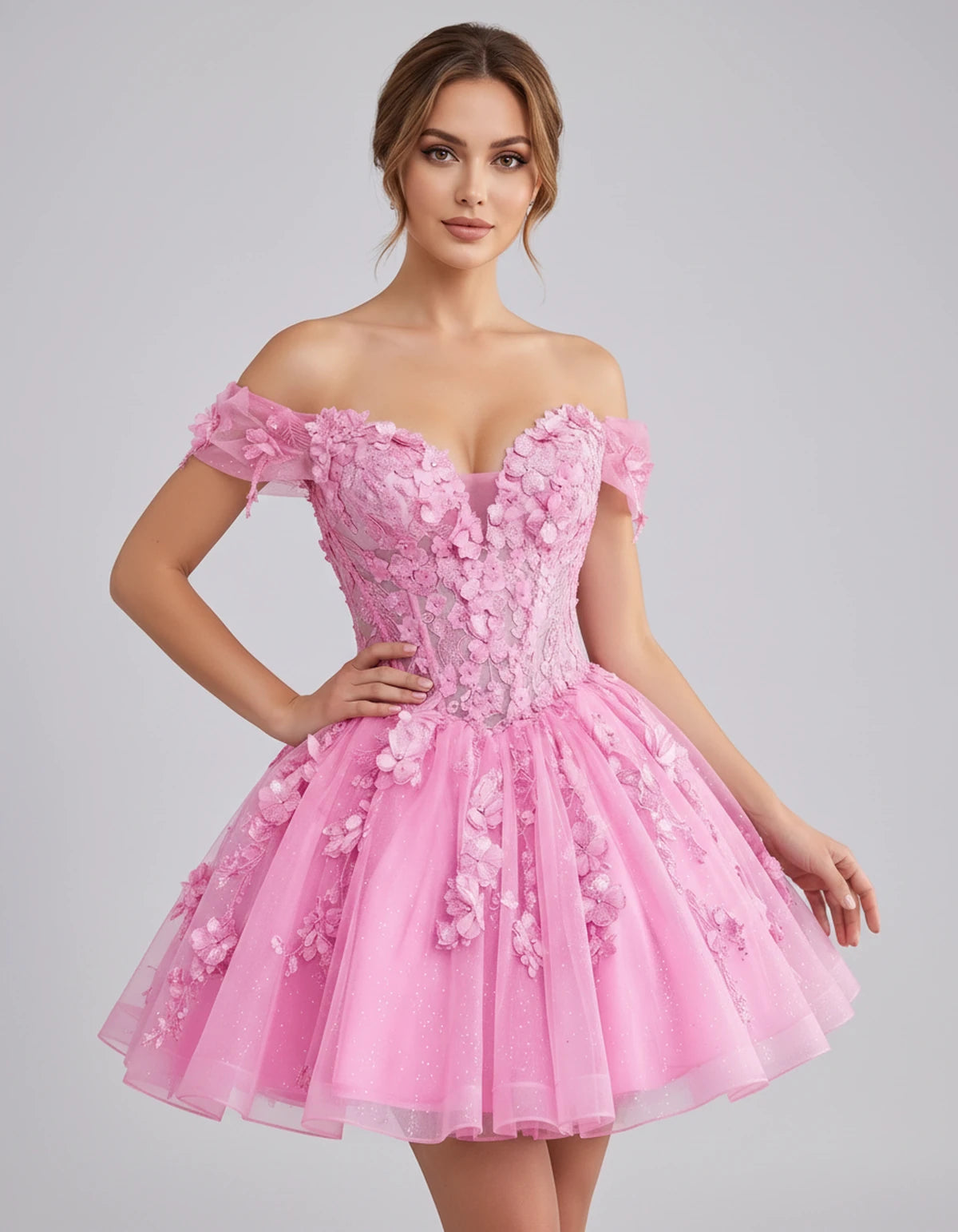 Isodora Mini Dress — Pink | SKU: SD-57902-pink-2,SD-57902-pink-4,SD-57902-pink-6,SD-57902-pink-8,SD-57902-pink-10,SD-57902-pink-12,SD-57902-pink-14,SD-57902-pink-14W,SD-57902-pink-16,SD-57902-pink-16W,SD-57902-pink-18W,SD-57902-pink-20W