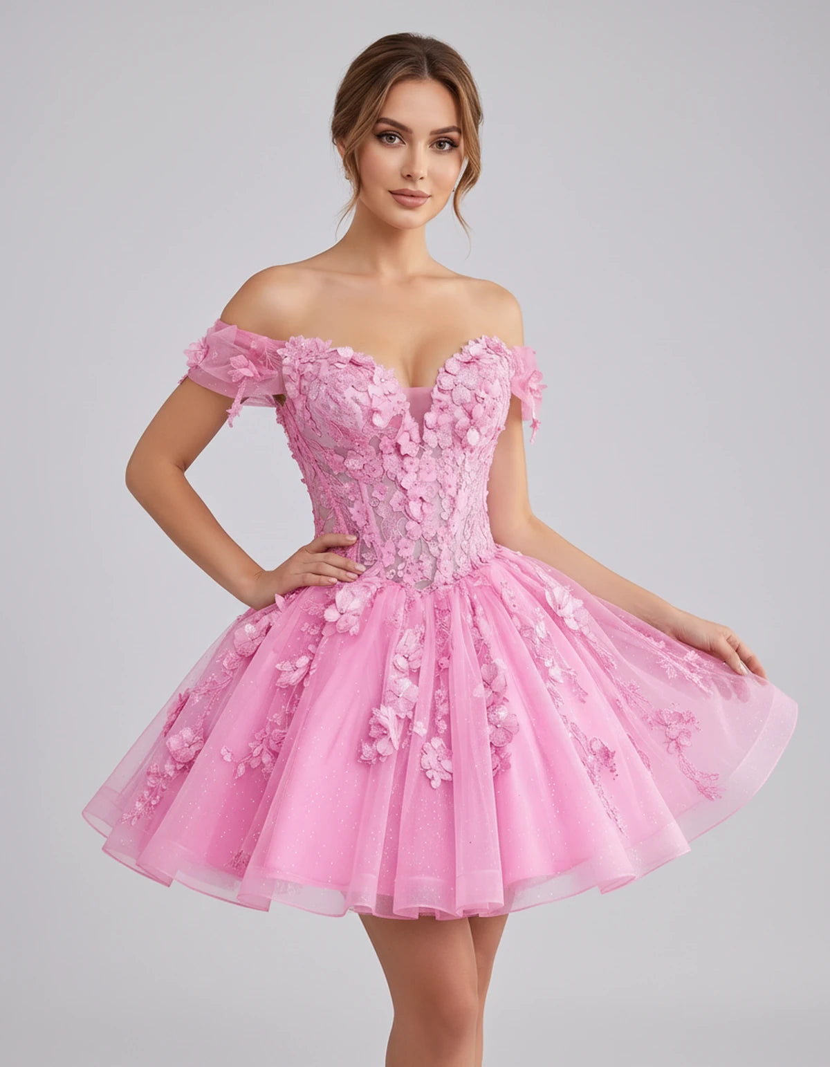 Isodora Mini Dress — Pink | SKU: SD-57902-pink-2,SD-57902-pink-4,SD-57902-pink-6,SD-57902-pink-8,SD-57902-pink-10,SD-57902-pink-12,SD-57902-pink-14,SD-57902-pink-14W,SD-57902-pink-16,SD-57902-pink-16W,SD-57902-pink-18W,SD-57902-pink-20W