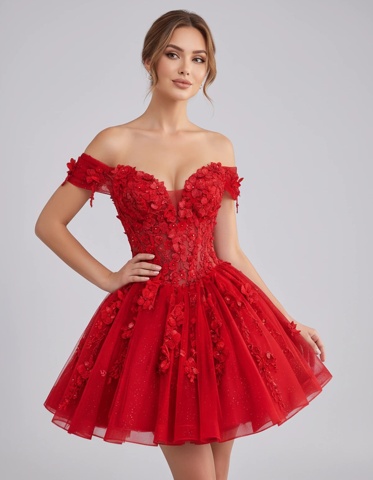 Isodora Mini Dress — Red | SKU: SD-57902-red-2,SD-57902-red-4,SD-57902-red-6,SD-57902-red-8,SD-57902-red-10,SD-57902-red-12,SD-57902-red-14,SD-57902-red-14W,SD-57902-red-16,SD-57902-red-16W,SD-57902-red-18W,SD-57902-red-20W