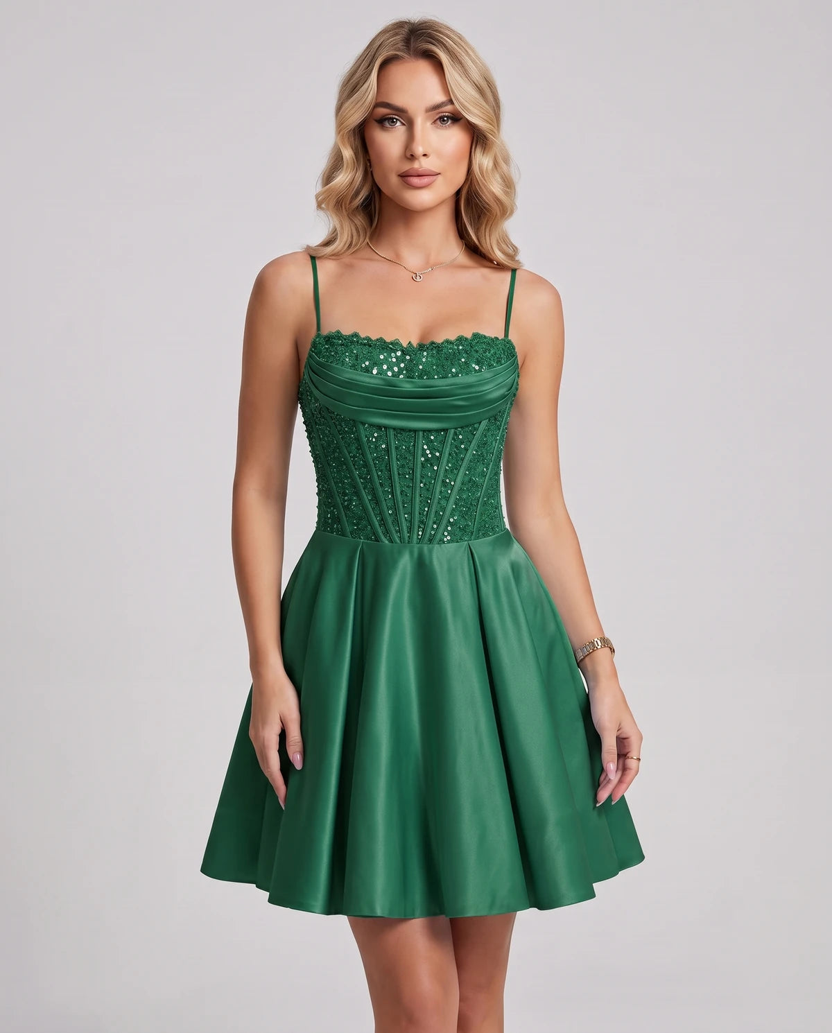 Jacaranda Midi Dresses — Emerald
