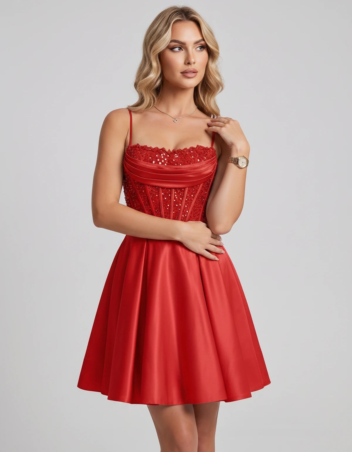 Jacaranda Midi Dresses — Red | SKU: SD-83126-red-2,SD-83126-red-4,SD-83126-red-6,SD-83126-red-8,SD-83126-red-10,SD-83126-red-12,SD-83126-red-14,SD-83126-red-14W,SD-83126-red-16,SD-83126-red-16W,SD-83126-red-18W,SD-83126-red-20W