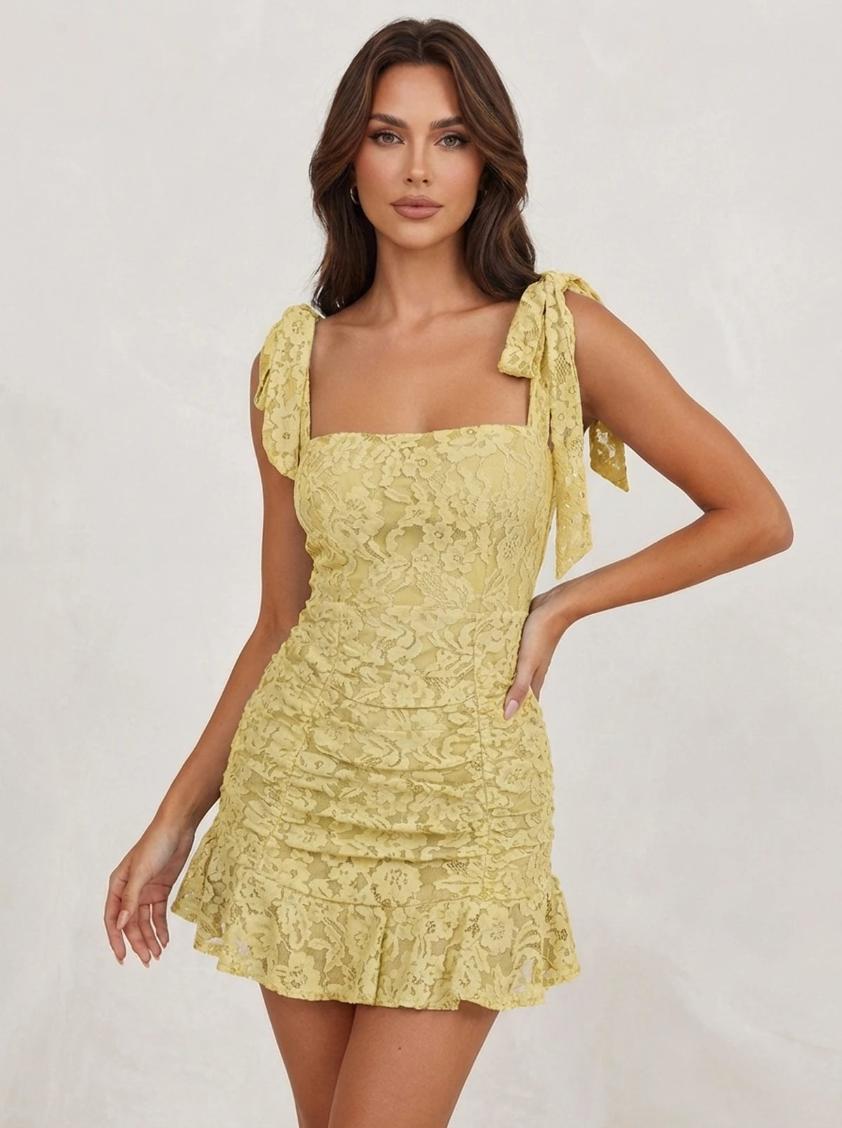 Javiera Mini Dress — Yellow