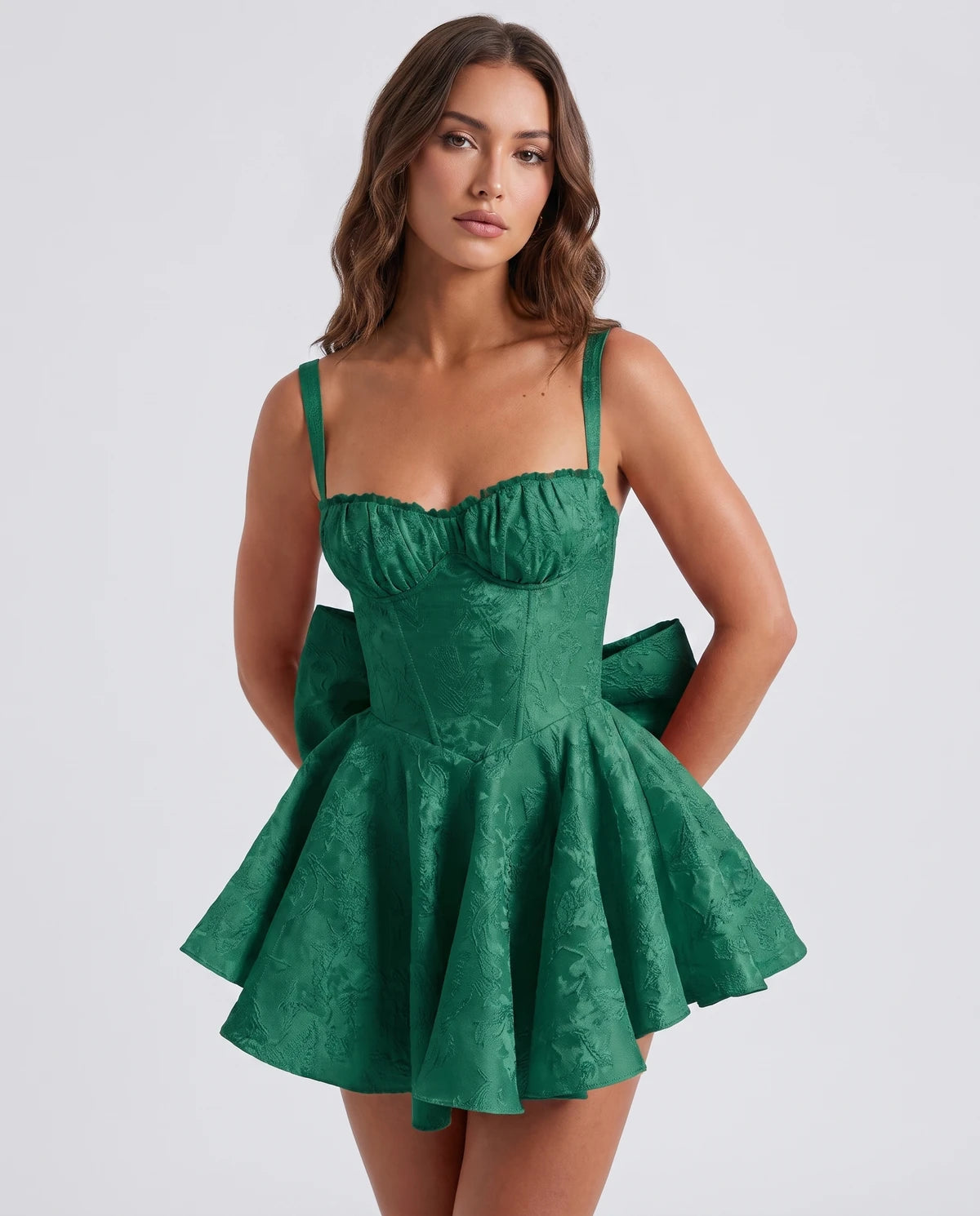 Jolanthe Mini Dress — Hunter Green