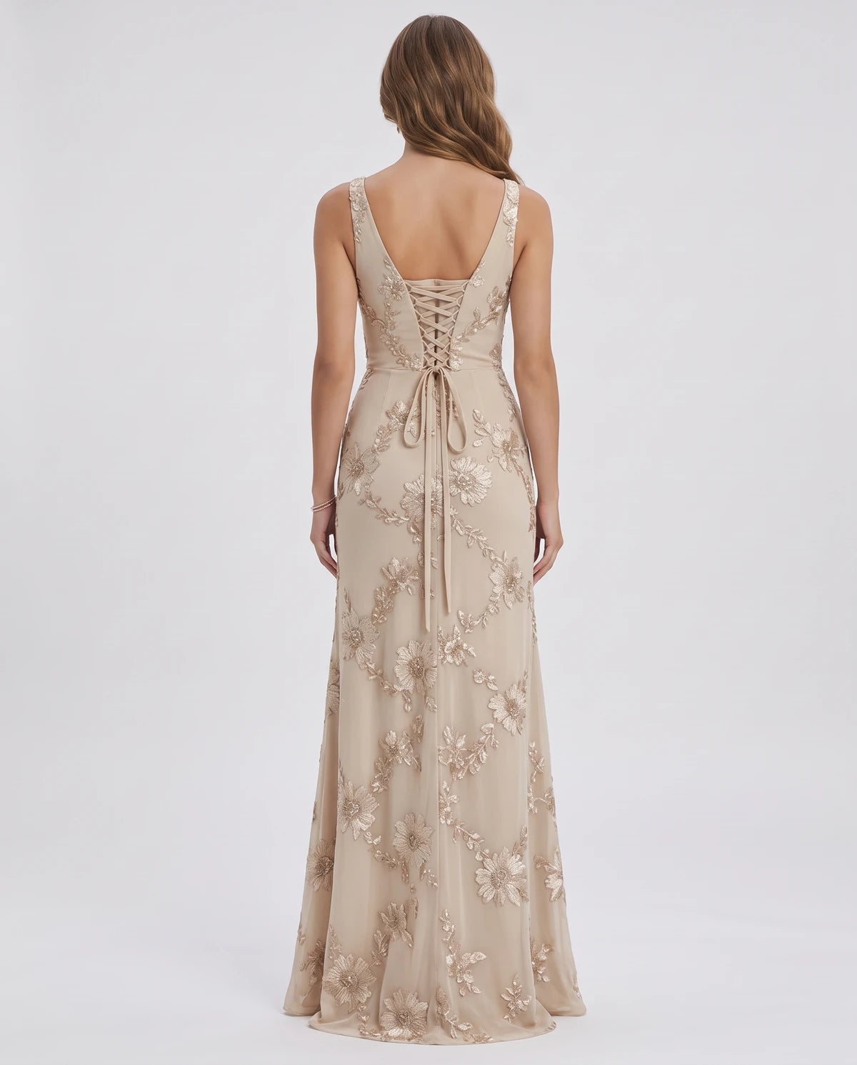 Justine Maxi Dress — Champagne | SKU: SD-38562-champagne-2,SD-38562-champagne-4,SD-38562-champagne-6,SD-38562-champagne-8,SD-38562-champagne-10,SD-38562-champagne-12,SD-38562-champagne-14,SD-38562-champagne-16,SD-38562-champagne-16W,SD-38562-champagne-18W,SD-38562-champagne-20W,SD-38562-champagne-22W