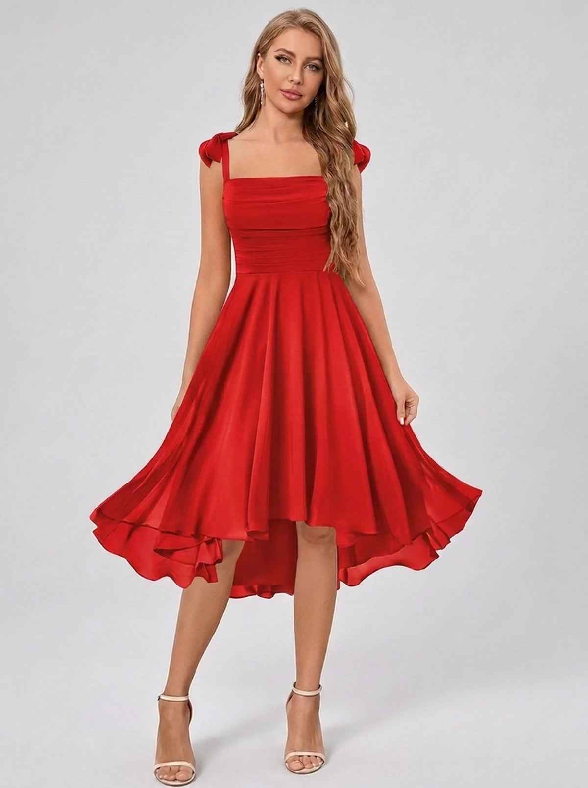 Kalliope Midi Dresses — Red