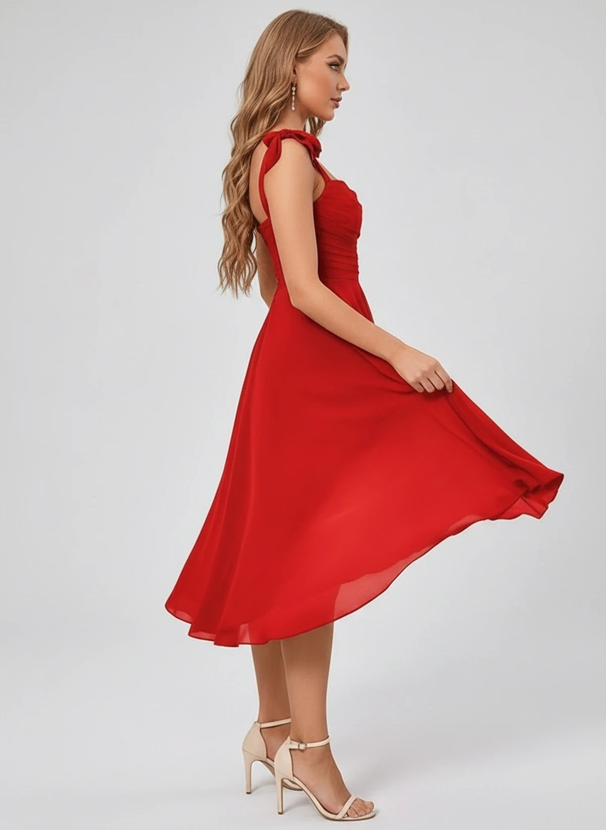 Kalliope Midi Dresses — Red | SKU: SD-15471-red-2,SD-15471-red-4,SD-15471-red-6,SD-15471-red-8,SD-15471-red-10,SD-15471-red-12,SD-15471-red-14,SD-15471-red-16,SD-15471-red-16W,SD-15471-red-18W,SD-15471-red-20W,SD-15471-red-22W