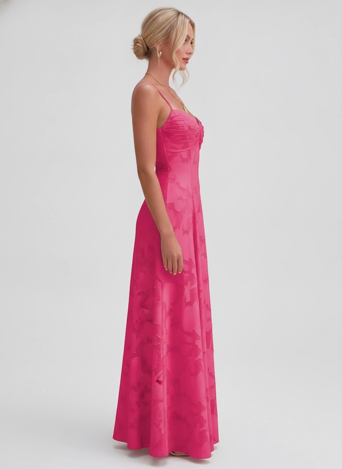 Karenza Maxi Dress — Hot Pink | SKU: SD-83423-hotpink-2,SD-83423-hotpink-4,SD-83423-hotpink-6,SD-83423-hotpink-8,SD-83423-hotpink-10,SD-83423-hotpink-12,SD-83423-hotpink-14,SD-83423-hotpink-16,SD-83423-hotpink-16W,SD-83423-hotpink-18W,SD-83423-hotpink-20W,SD-83423-hotpink-22W