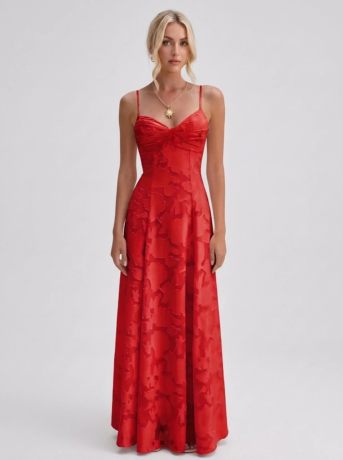 Karenza Maxi Dress — Red