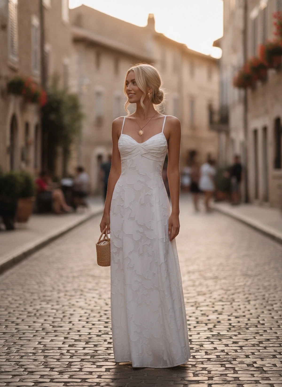 Karenza Maxi Dress — White | SKU: SD-83423-white-2,SD-83423-white-4,SD-83423-white-6,SD-83423-white-8,SD-83423-white-10,SD-83423-white-12,SD-83423-white-14,SD-83423-white-16,SD-83423-white-16W,SD-83423-white-18W,SD-83423-white-20W,SD-83423-white-22W