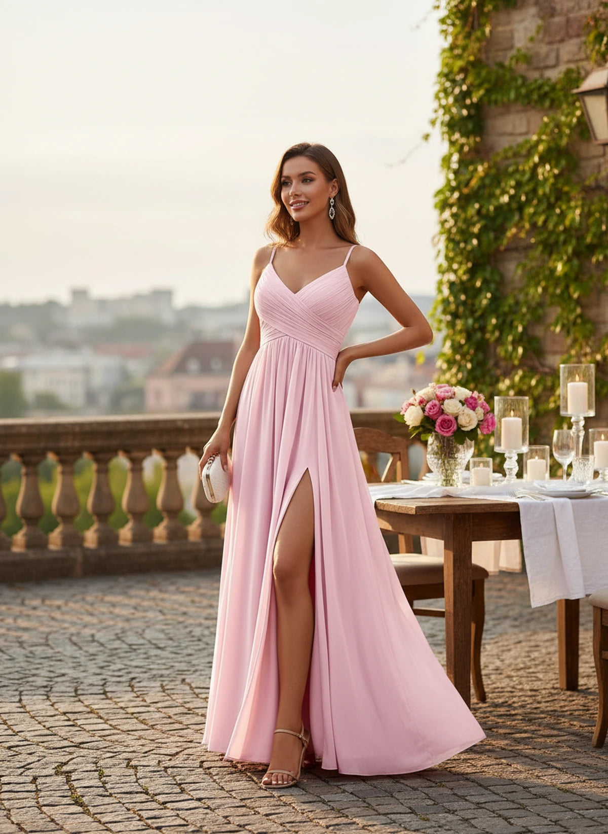 Kassandre Maxi Dress — Pink | SKU: SD-92890-pink-2,SD-92890-pink-4,SD-92890-pink-6,SD-92890-pink-8,SD-92890-pink-10,SD-92890-pink-12,SD-92890-pink-14,SD-92890-pink-16,SD-92890-pink-16W,SD-92890-pink-18W,SD-92890-pink-20W,SD-92890-pink-22W