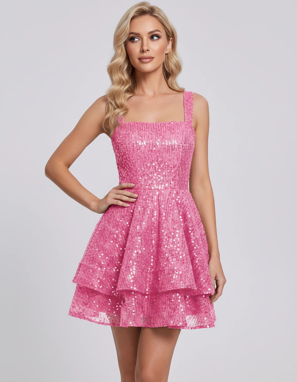 Katharine Mini Dress — Pink | SKU: SD-62509-pink-2,SD-62509-pink-4,SD-62509-pink-6,SD-62509-pink-8,SD-62509-pink-10,SD-62509-pink-12,SD-62509-pink-14,SD-62509-pink-16,SD-62509-pink-16W,SD-62509-pink-18W,SD-62509-pink-20W,SD-62509-pink-22W