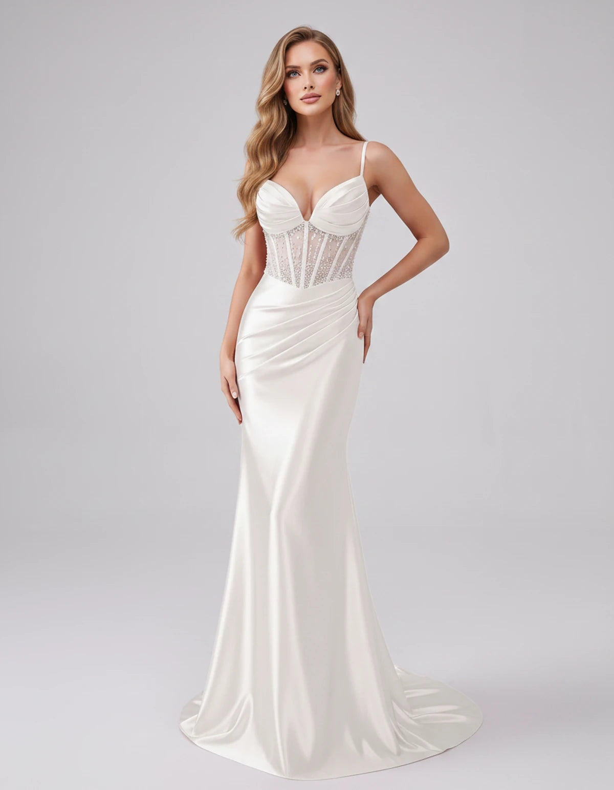 Laetitia Maxi Dress — Ivory | SKU: SD-76316-ivory-2,SD-76316-ivory-4,SD-76316-ivory-6,SD-76316-ivory-8,SD-76316-ivory-10,SD-76316-ivory-12,SD-76316-ivory-14,SD-76316-ivory-14W,SD-76316-ivory-16,SD-76316-ivory-16W,SD-76316-ivory-18W,SD-76316-ivory-20W
