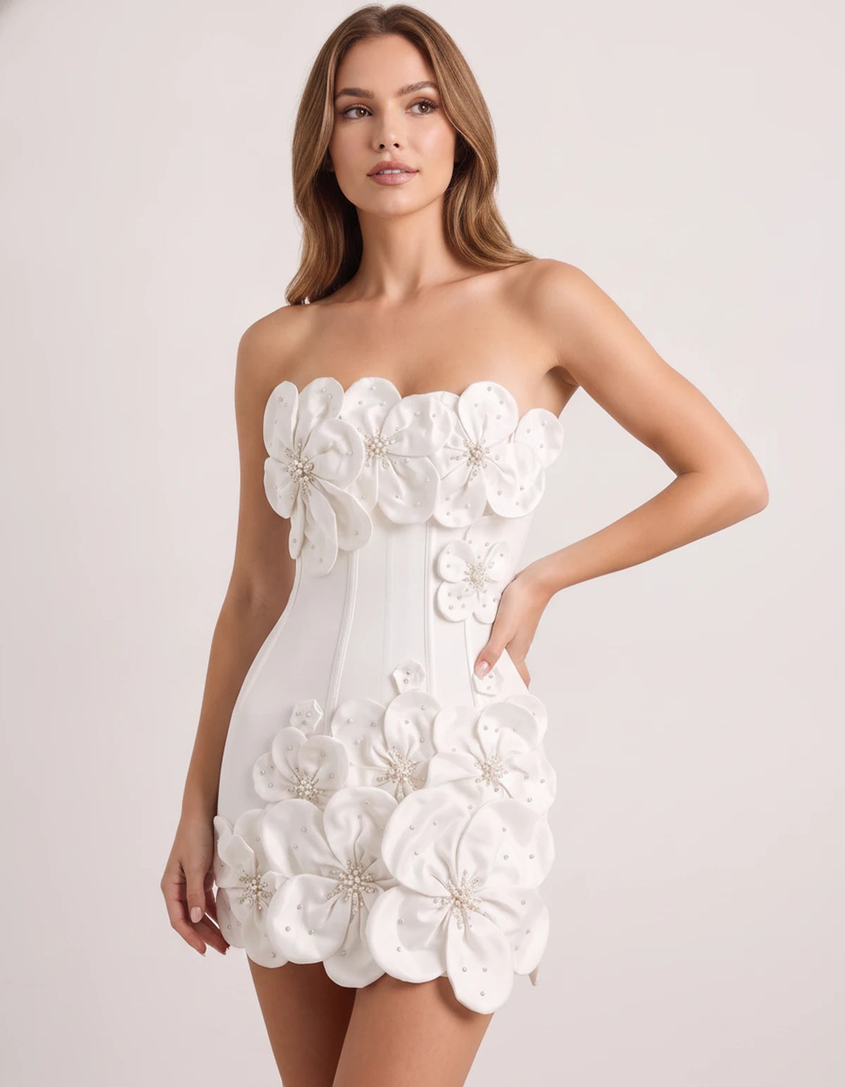 Lakoda Mini Dress — White | SKU: SD-80091-white-XS,SD-80091-white-S,SD-80091-white-M,SD-80091-white-L,SD-80091-white-XL