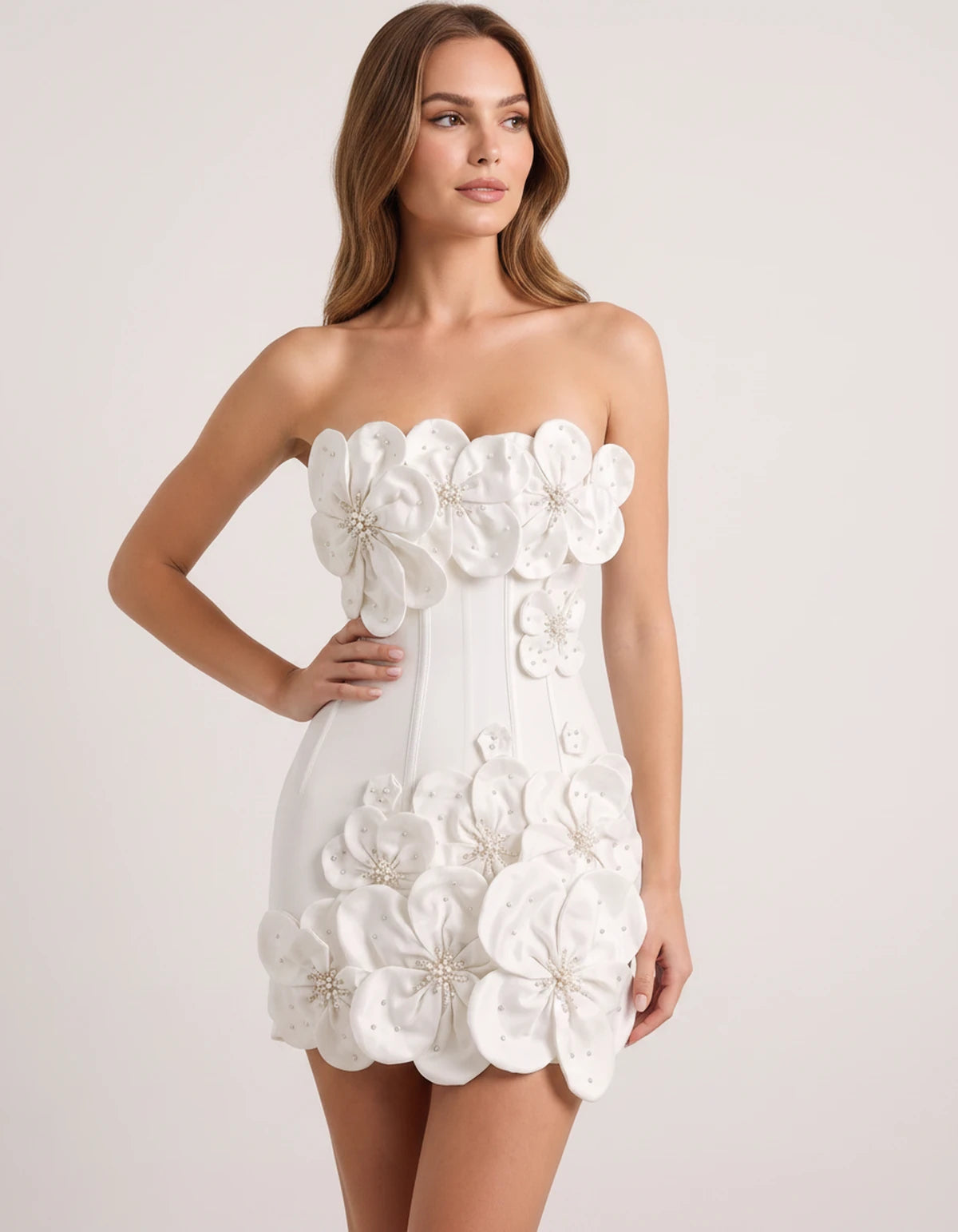 Lakoda Mini Dress — White | SKU: SD-80091-white-XS,SD-80091-white-S,SD-80091-white-M,SD-80091-white-L,SD-80091-white-XL