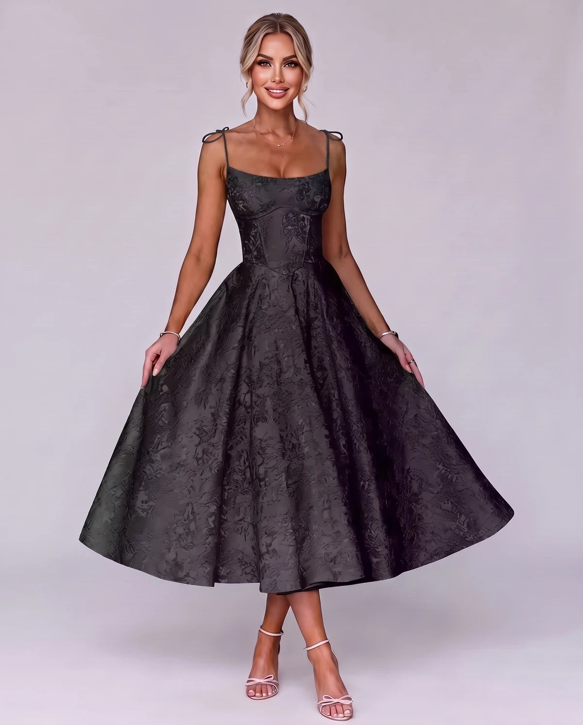 Lalique Midi Dresses — Black