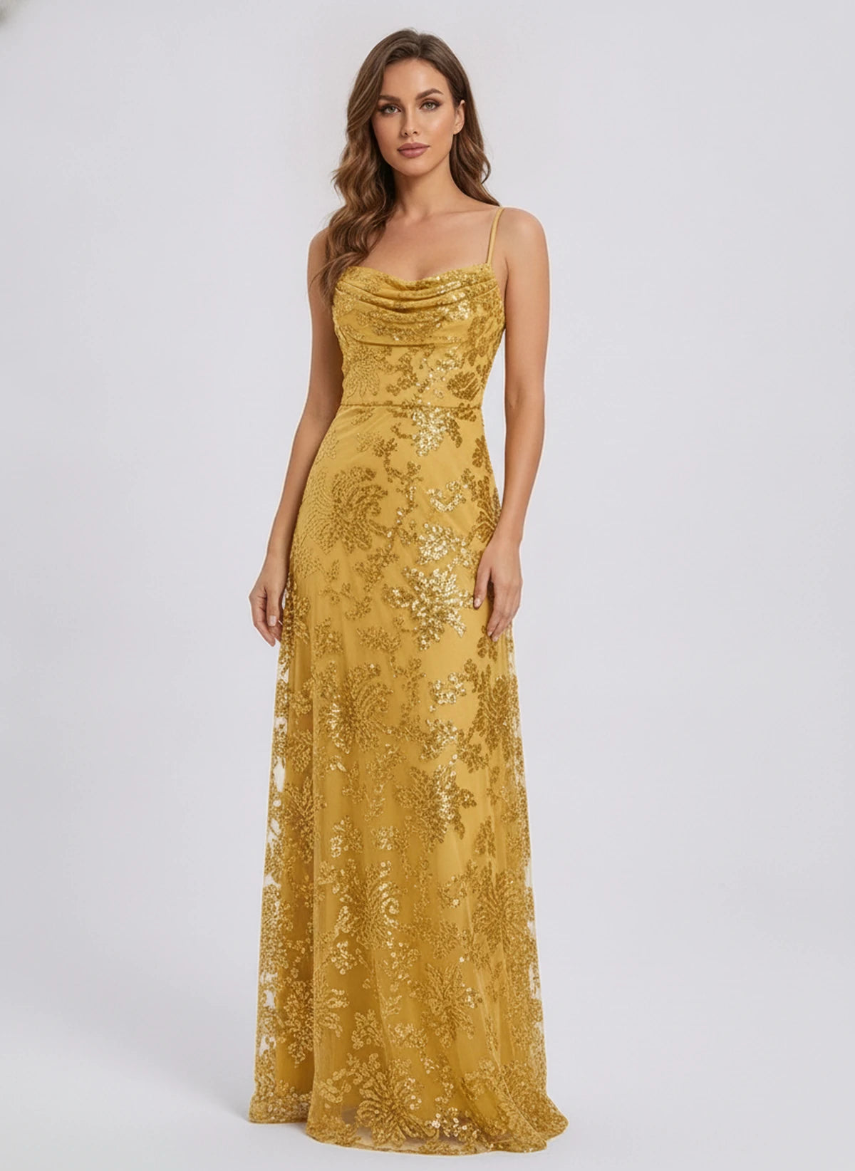 Lampedusa Maxi Dress — Gold | SKU: SD-34990-gold-2,SD-34990-gold-4,SD-34990-gold-6,SD-34990-gold-8,SD-34990-gold-10,SD-34990-gold-12,SD-34990-gold-14,SD-34990-gold-16,SD-34990-gold-16W,SD-34990-gold-18W,SD-34990-gold-20W,SD-34990-gold-22W