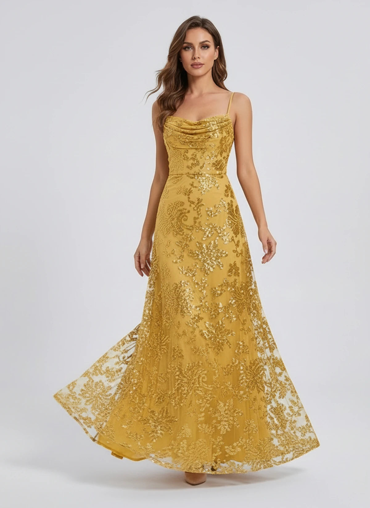 Lampedusa Maxi Dress — Gold | SKU: SD-34990-gold-2,SD-34990-gold-4,SD-34990-gold-6,SD-34990-gold-8,SD-34990-gold-10,SD-34990-gold-12,SD-34990-gold-14,SD-34990-gold-16,SD-34990-gold-16W,SD-34990-gold-18W,SD-34990-gold-20W,SD-34990-gold-22W