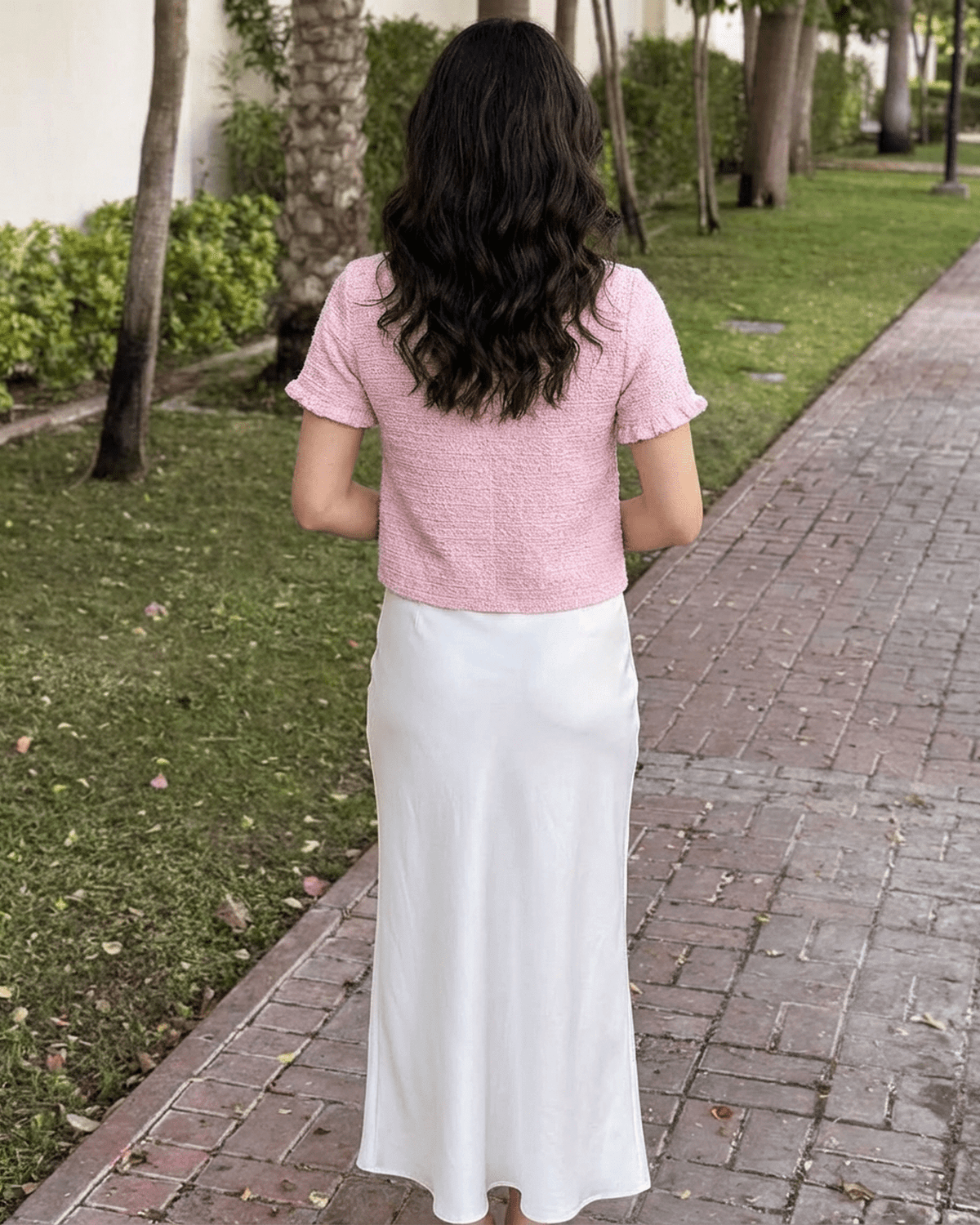 Camellia Cardigan by SLIMONA, short sleeve knit cardigan in pink, stylish and lightweight for warm-weather dressing.