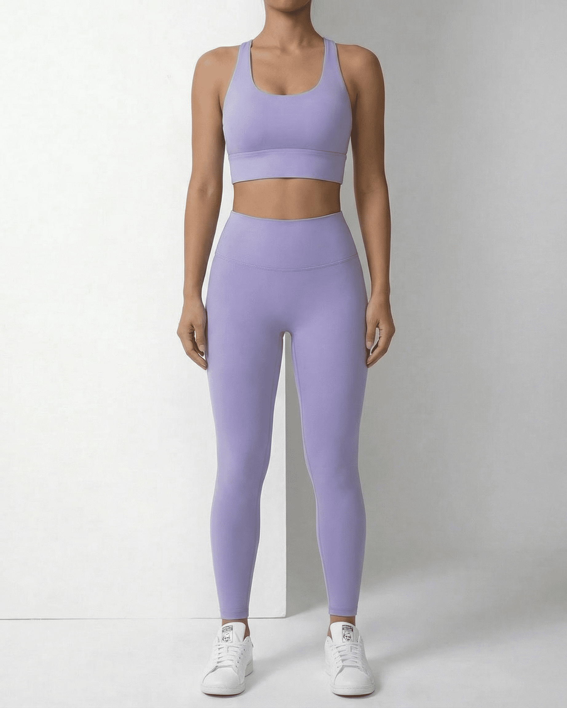 Iris Leggings by SLIMONA: ankle-length lavender leggings with pockets for style and comfort.