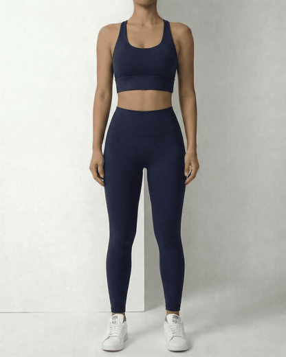 Nova Leggings by SLIMONA - High-waist stretch leggings offering style and comfort in navy blue.