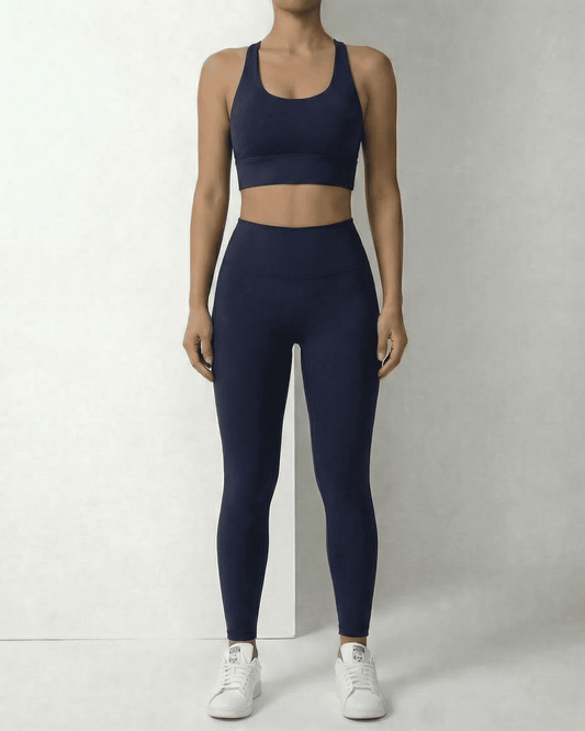 Nova Leggings by SLIMONA - High-waist stretch leggings offering style and comfort in navy blue.