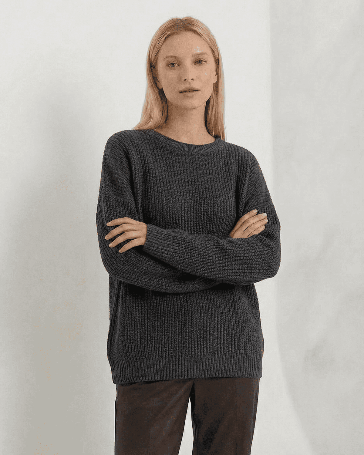 Vega Sweater by SLIMONA, a luxurious thick knit sweater for cozy casual wear.